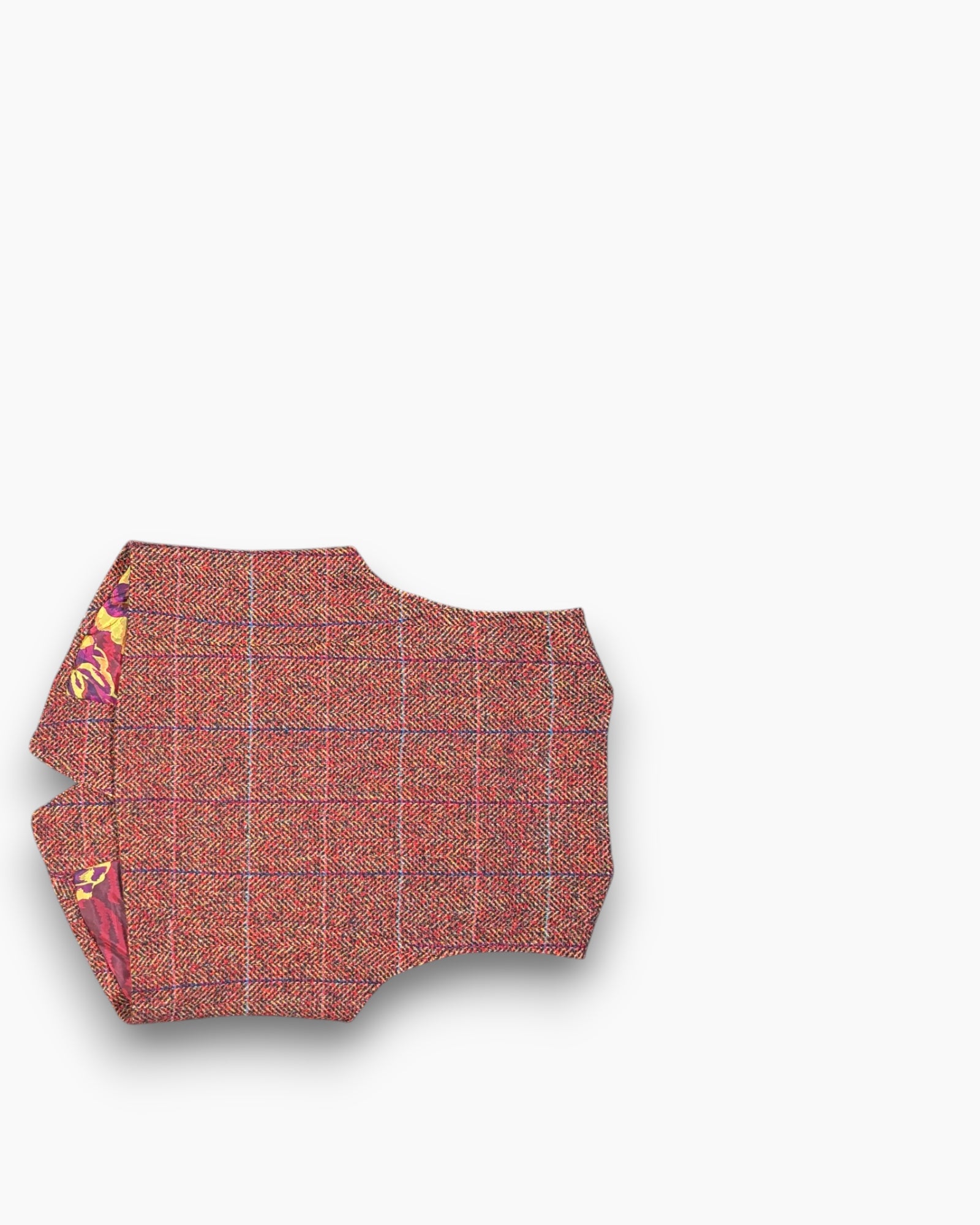 Back Pre-owned Jon Browns Vest – Multicolor Floral Satin Lining