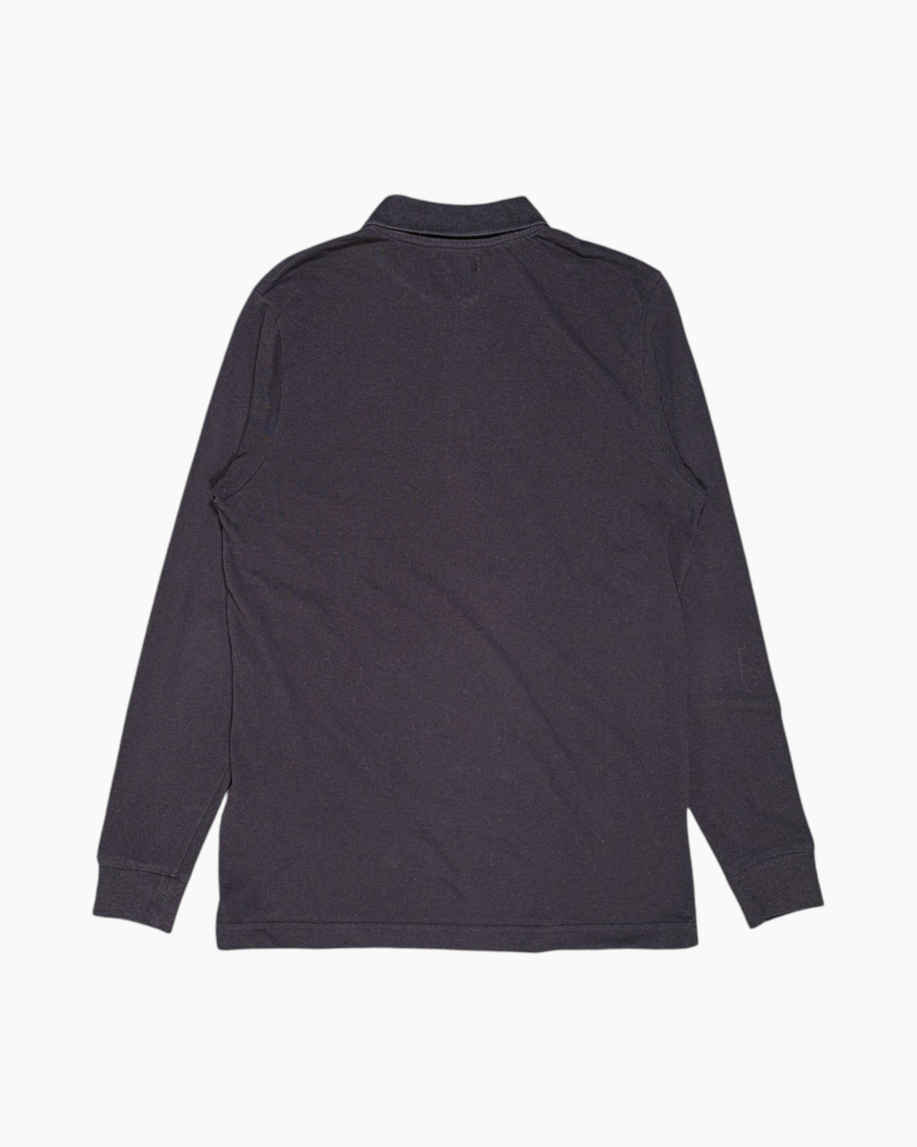 Back Pre-owned Kappa Long Sleeve Polo Shirt – Black Embroidered Logo