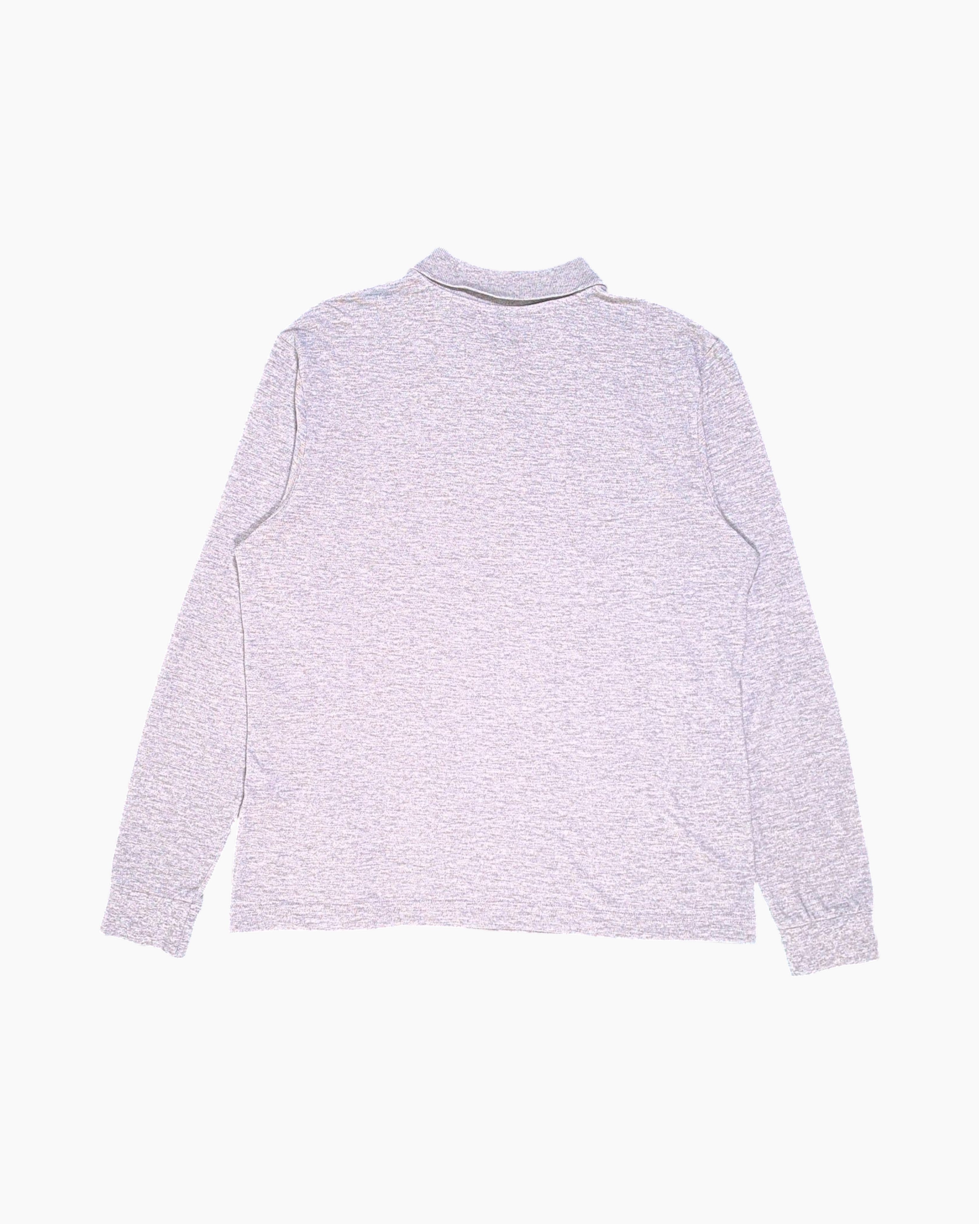 Back Pre-owned Kappa Long Sleeve Polo Shirt – Gray (Relaxed Fit)