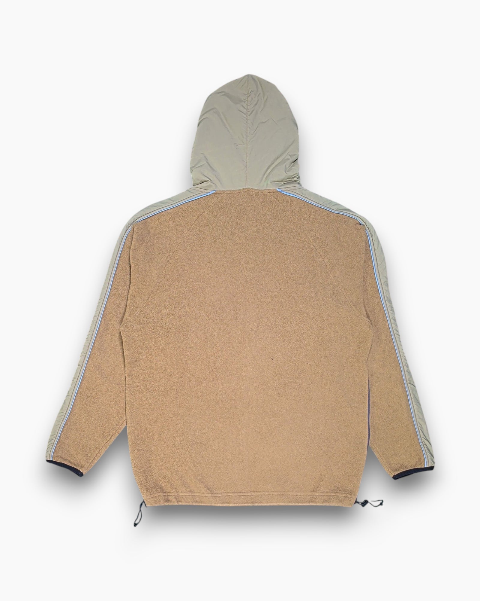 Back Vintage Y2K Kappa Pullover Fleece Jacket with Hood – Brown Contrast Panels