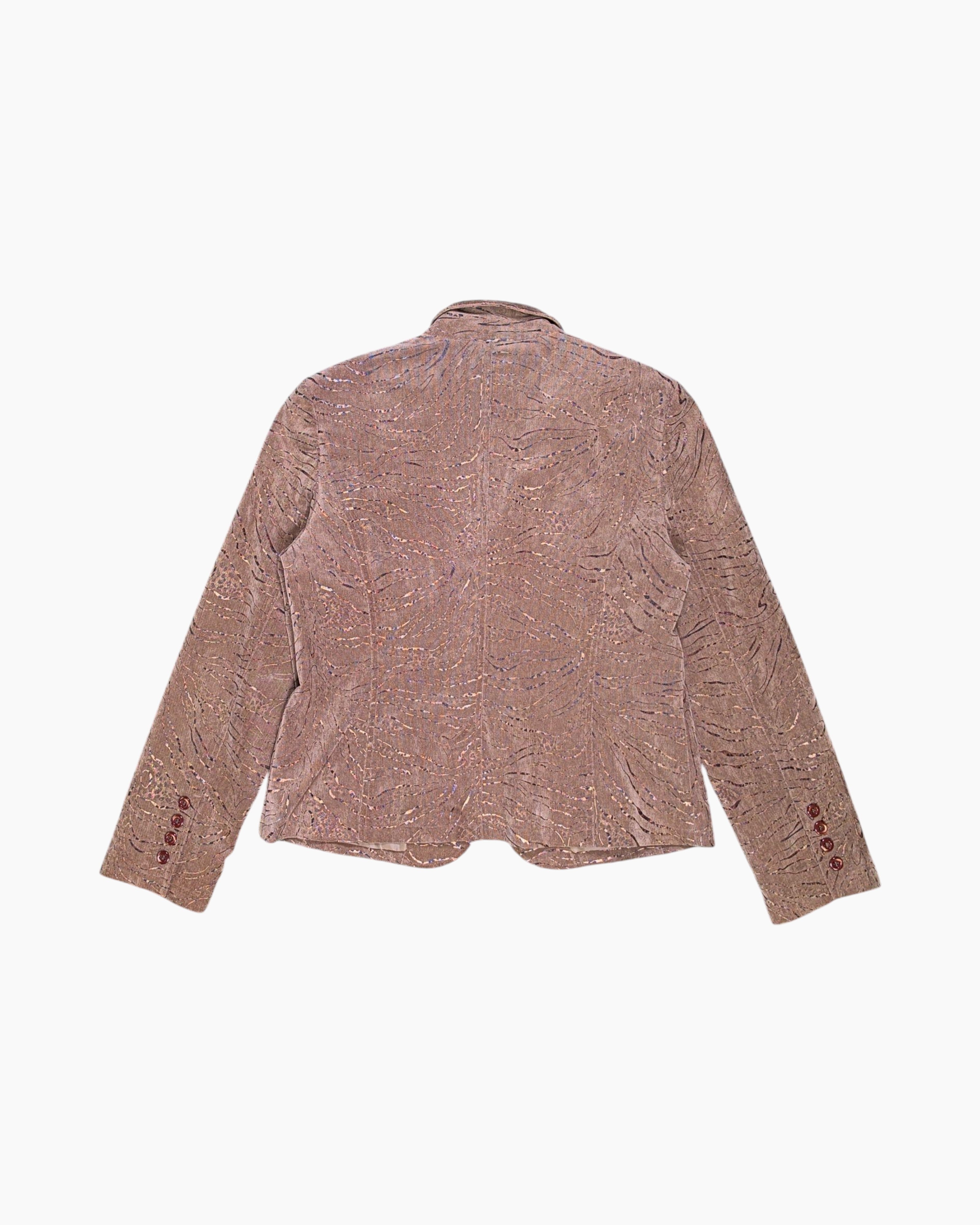 Back Vintage 90s/2000s Laura di Sarpi Blazer – Brown Textured Jacquard