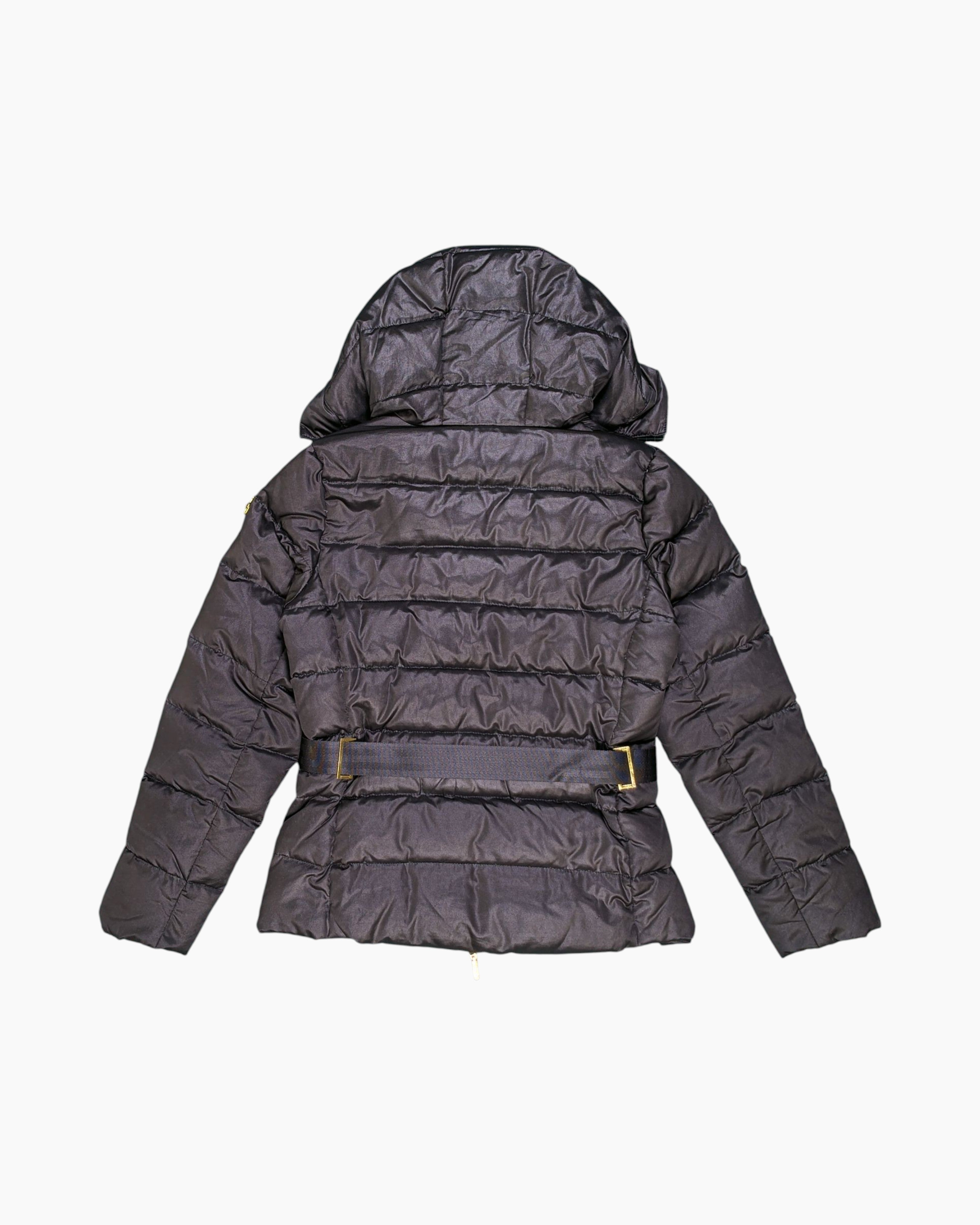 Back Vintage 2000s MONCLER Puffer Jacket – Black Quilted Belted