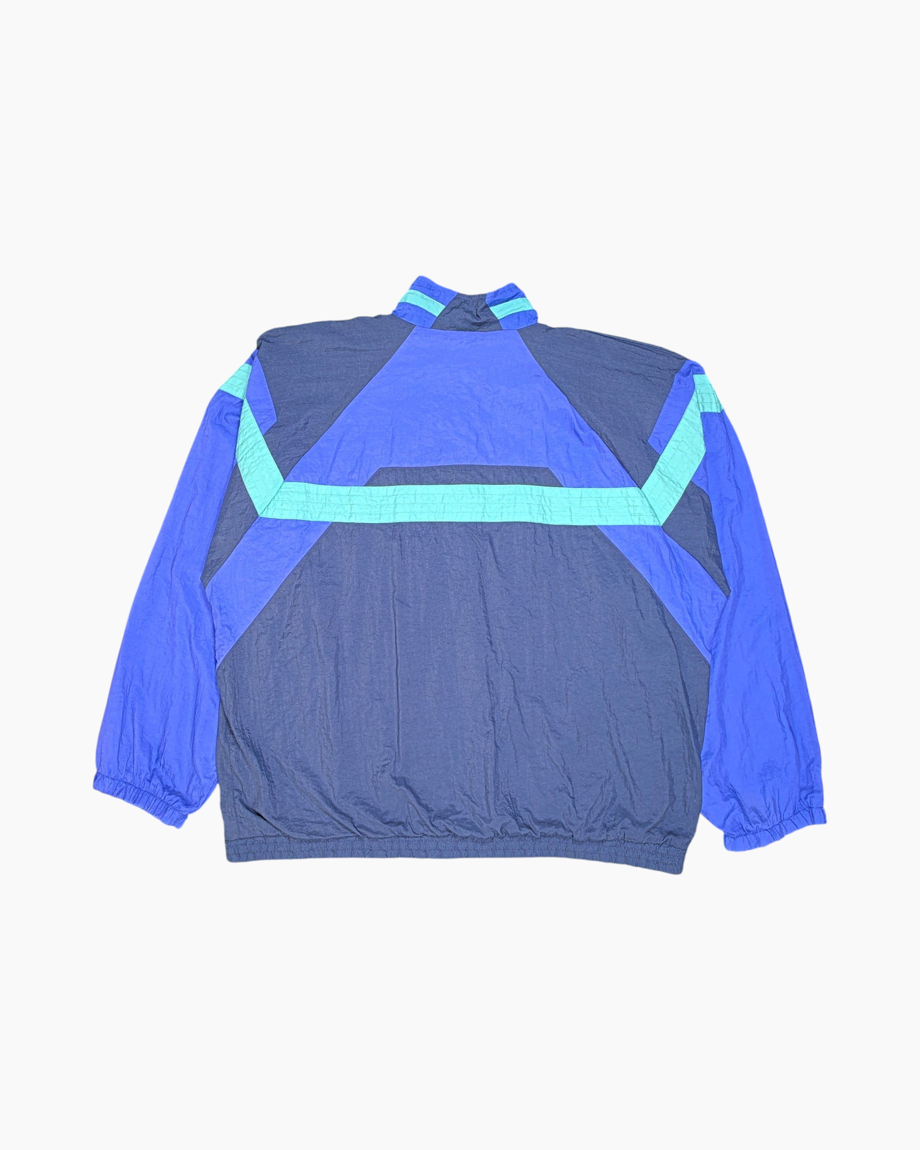 Back Vintage 80s/90s Nike Windbreaker Jacket – Blue Geometric Colorblock