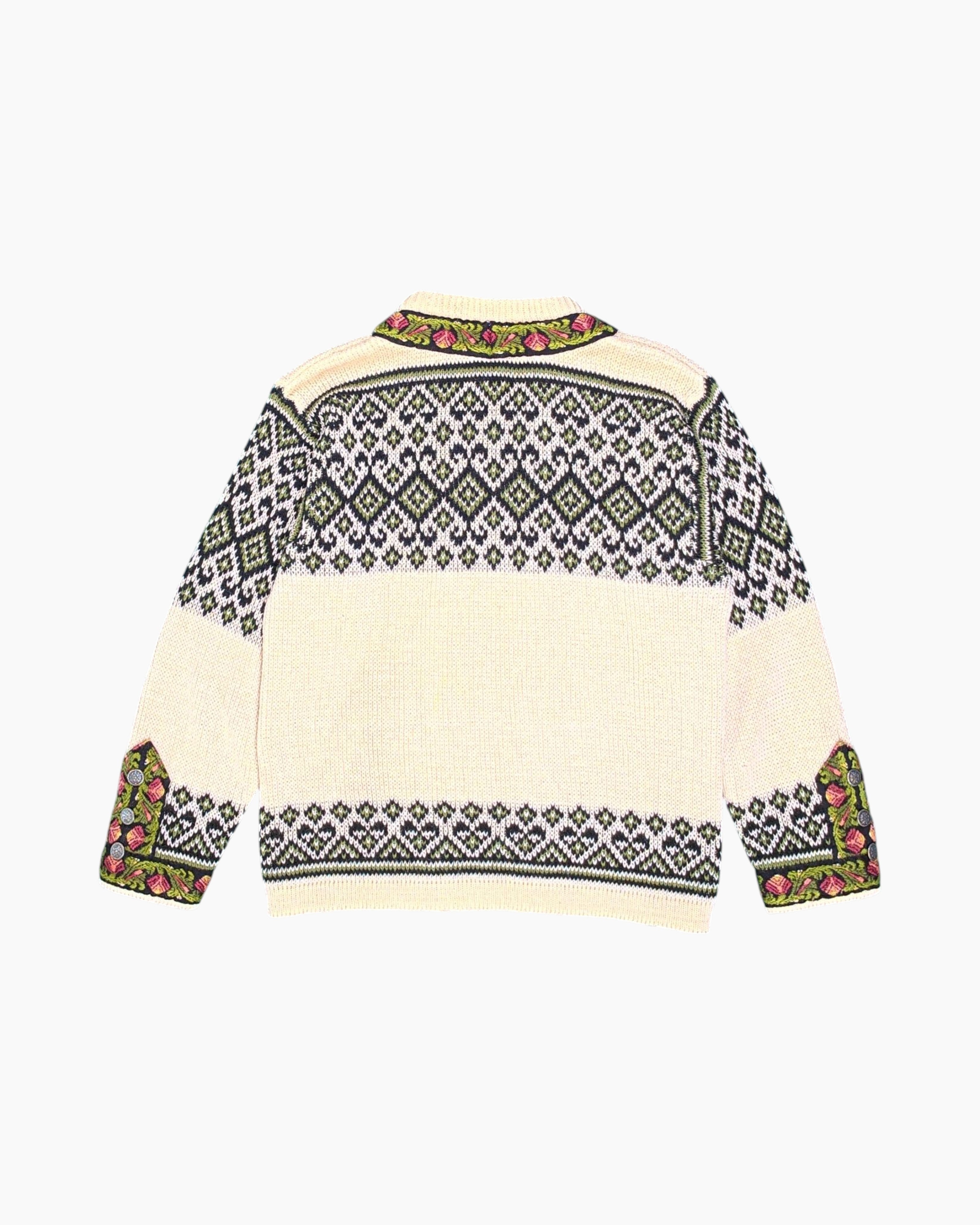 Back Vintage 80s/90s Nords-Trikk Cardigan – Cream pewter clasp