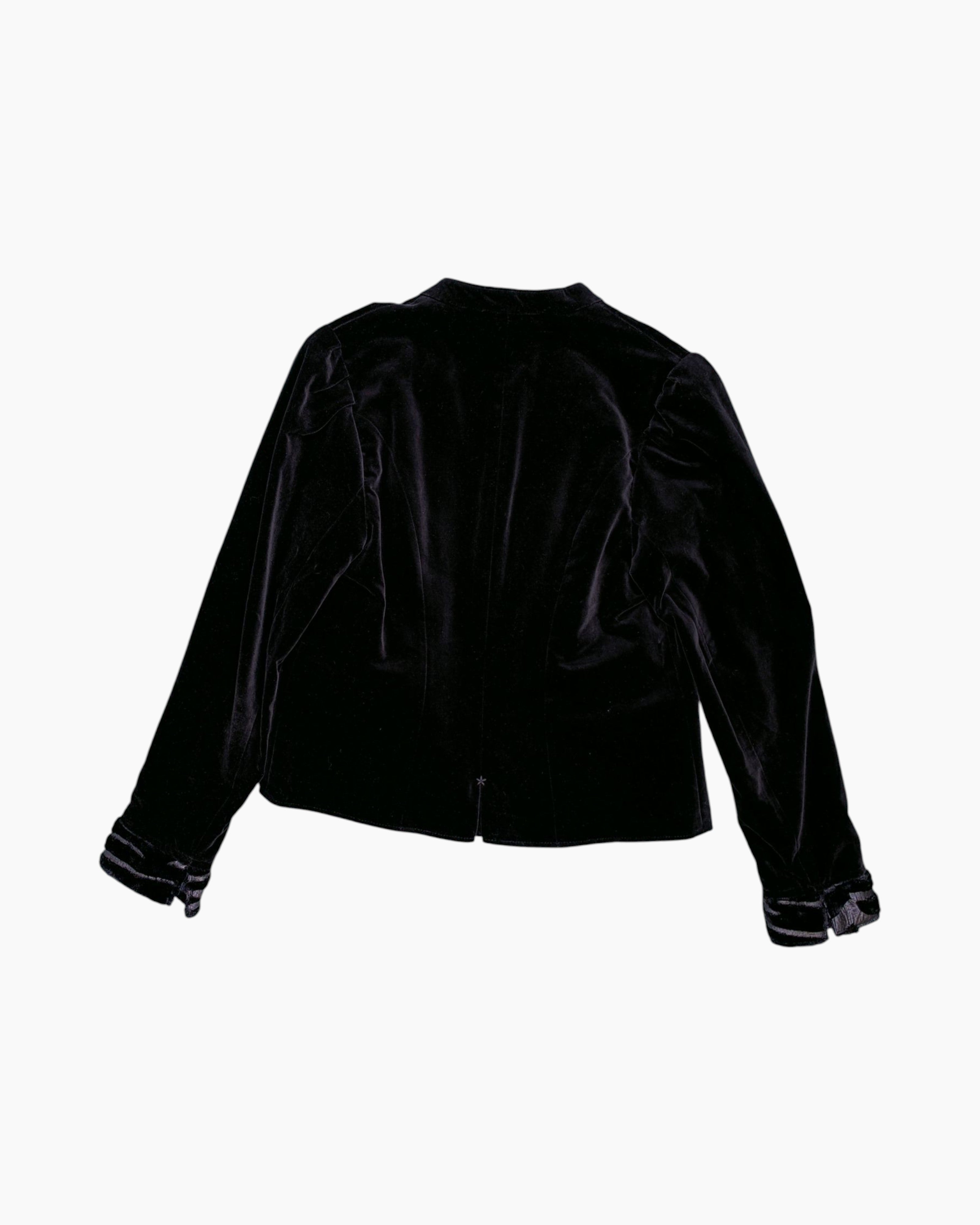 Back Vintage 80s/90s Original Salzburger Tracht Velvet Blazer – Black Velvet