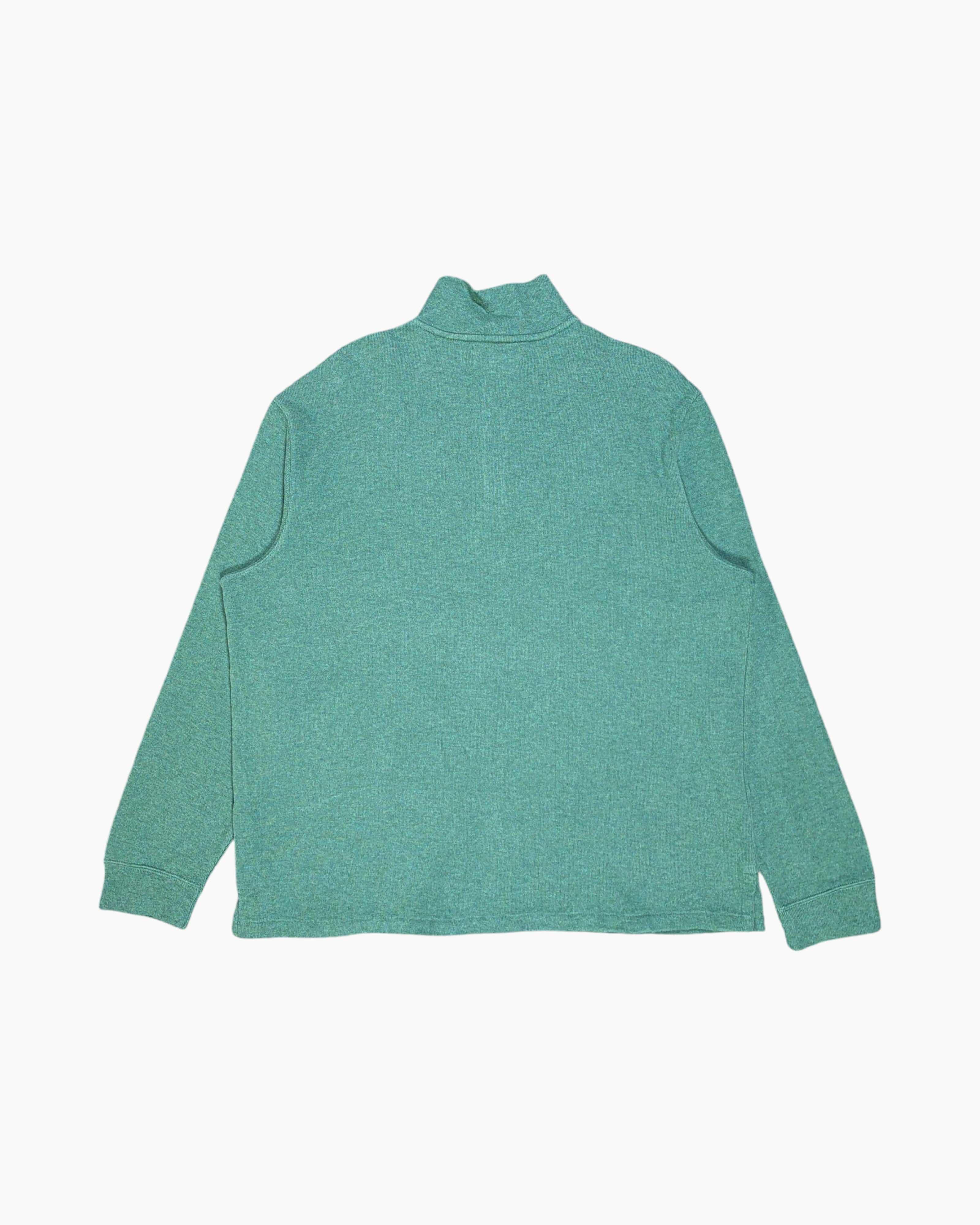 Back Vintage Y2K Polo by Ralph Lauren Pullover Sweater – Green Quarter-Zip