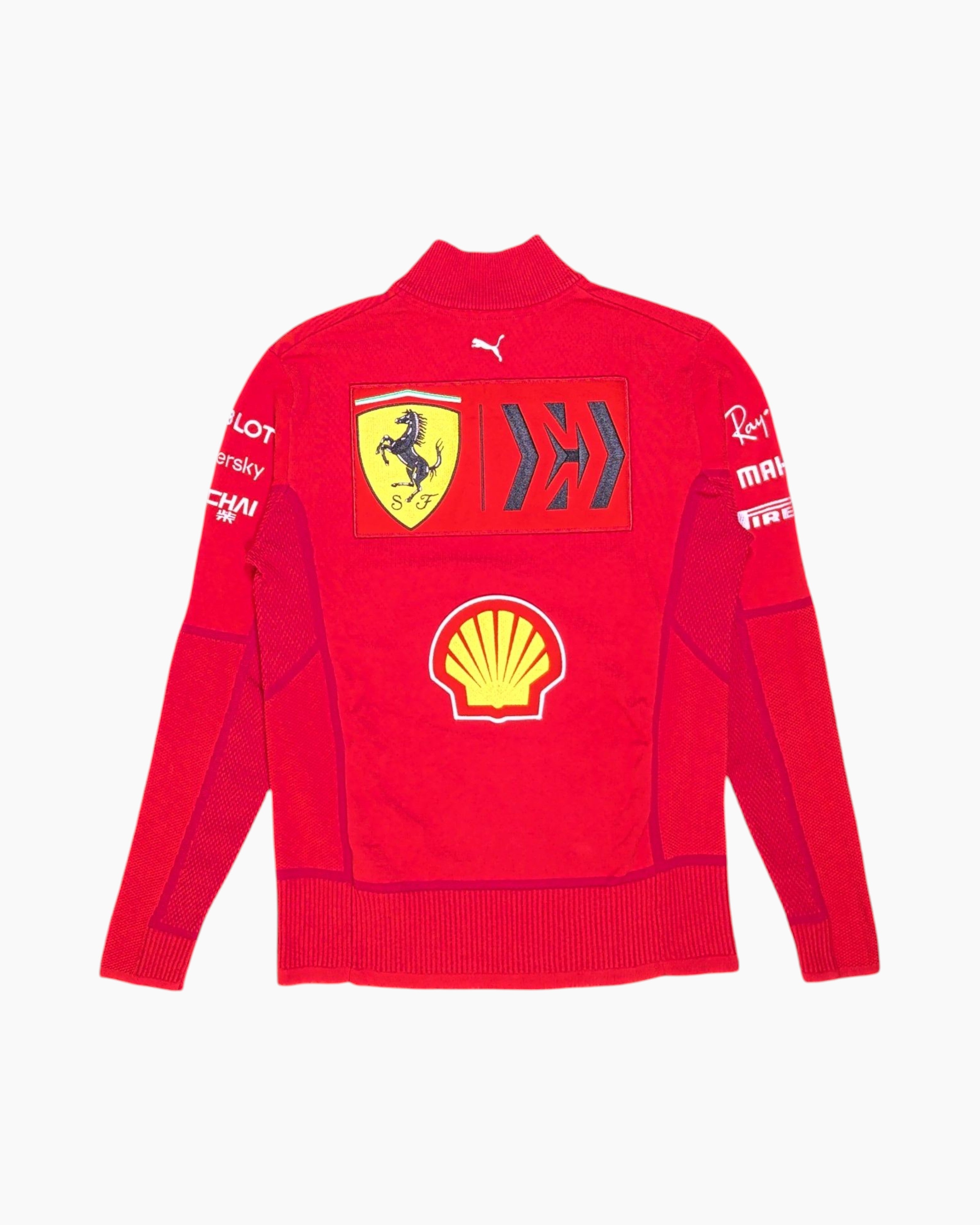 Back Pre-owned PUMA Pullover Sweater – Red Half-Zip Kangaroo Pocket