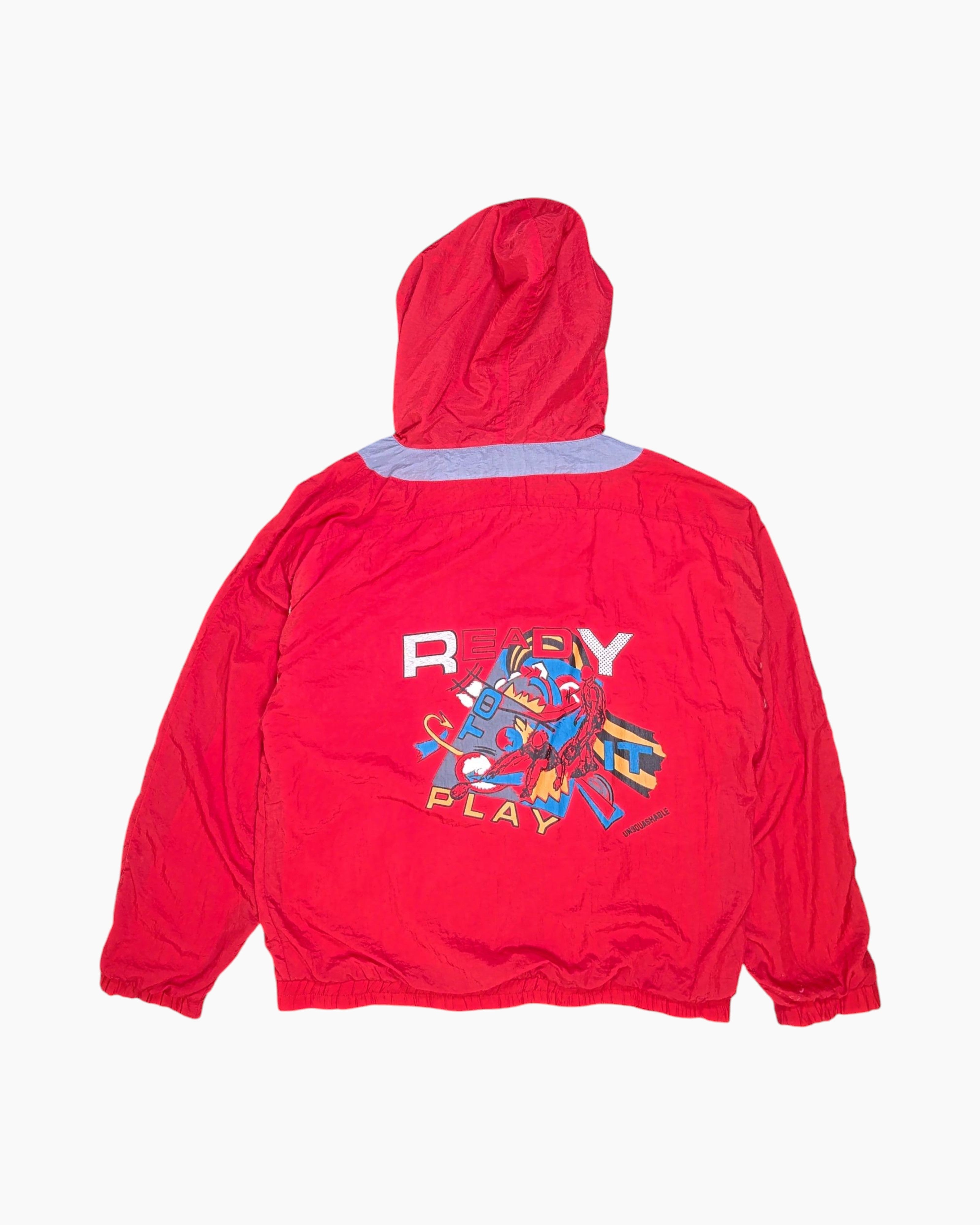 Back Vintage 80s/90s REAX Windbreaker Jacket – Red Graphic Back