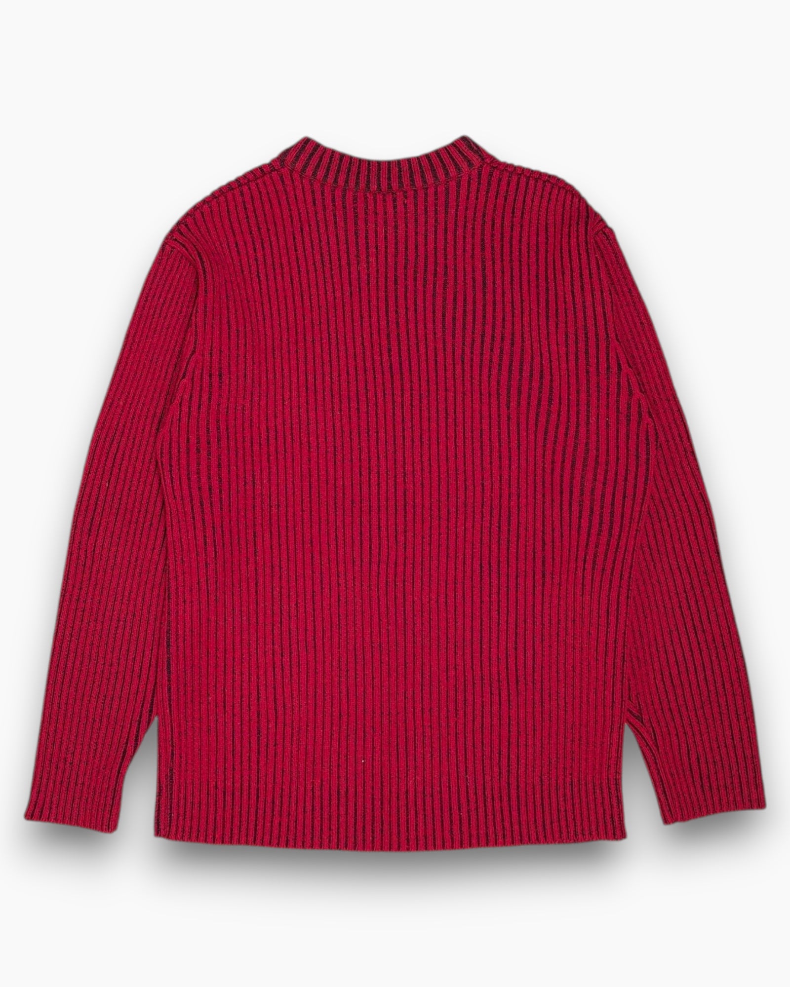 Back Vintage 80s/90s SH&C Pullover Sweater – Red Ribbed Knit (Vintage Secondhand)