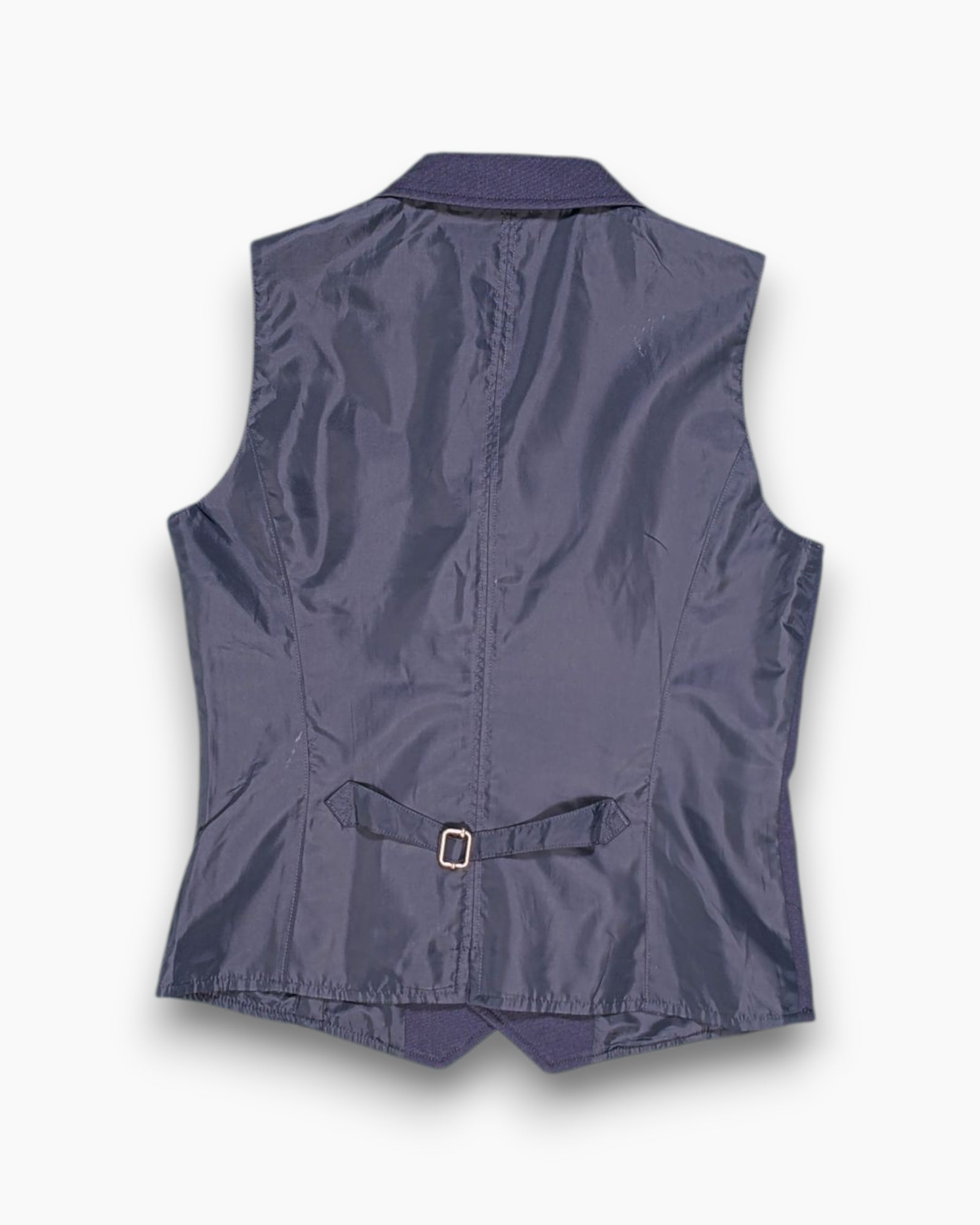 Back Pre-owned Sisley Vest (Double-breasted Waistcoat) – Navy Tailored