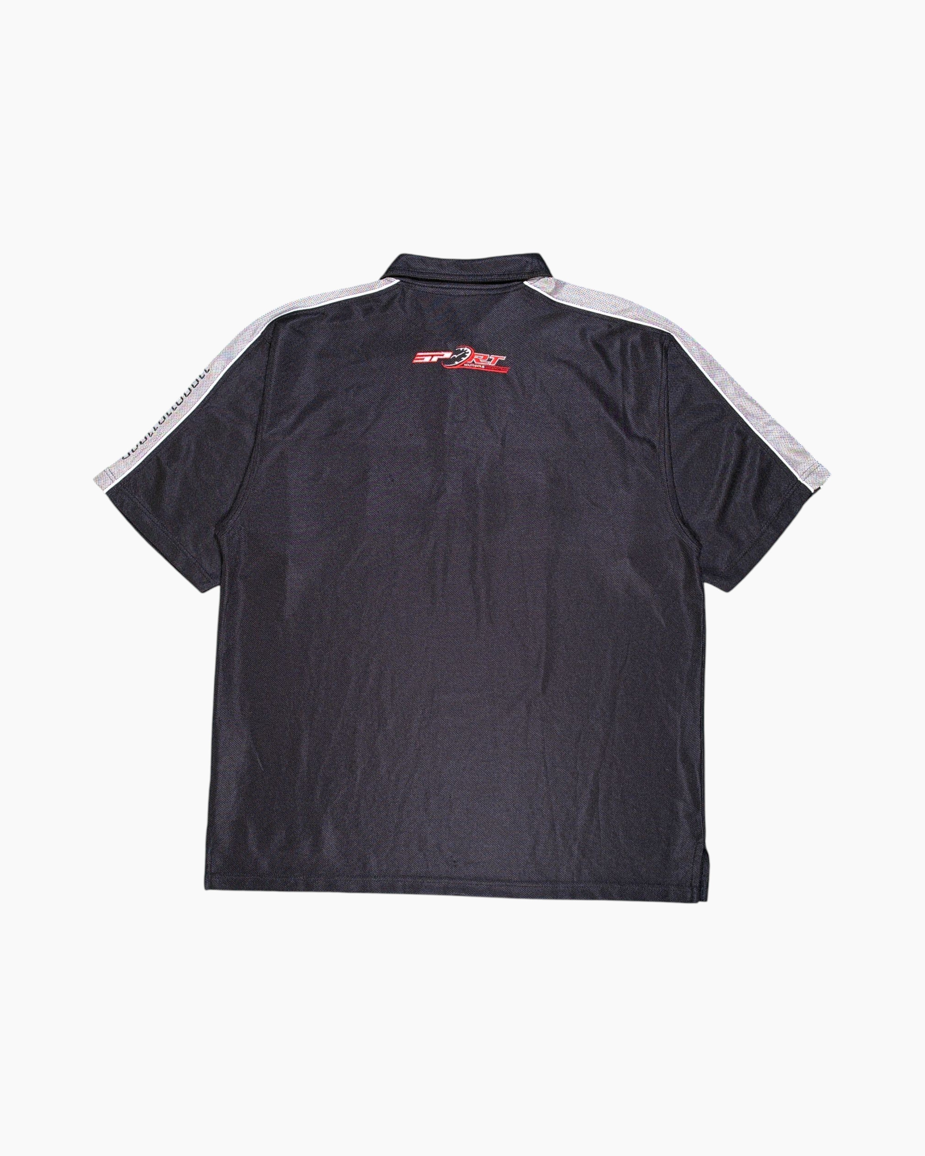 Back Vintage Y2K Southpole Racing Team Polo Shirt – Black Contrast Panels