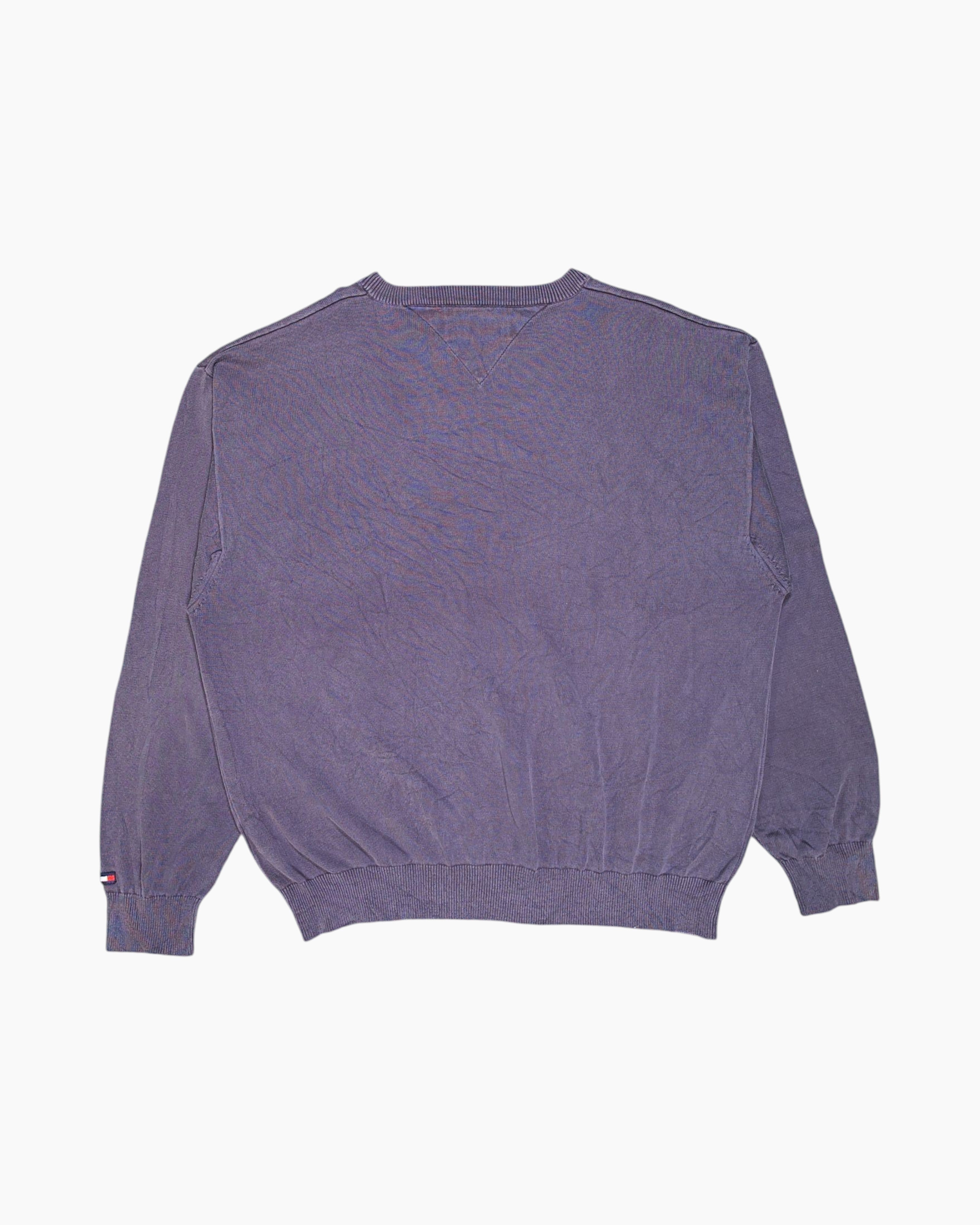 Back Vintage 90s/2000s Tommy Hilfiger Pullover Sweater – Gray Ribbed Crew