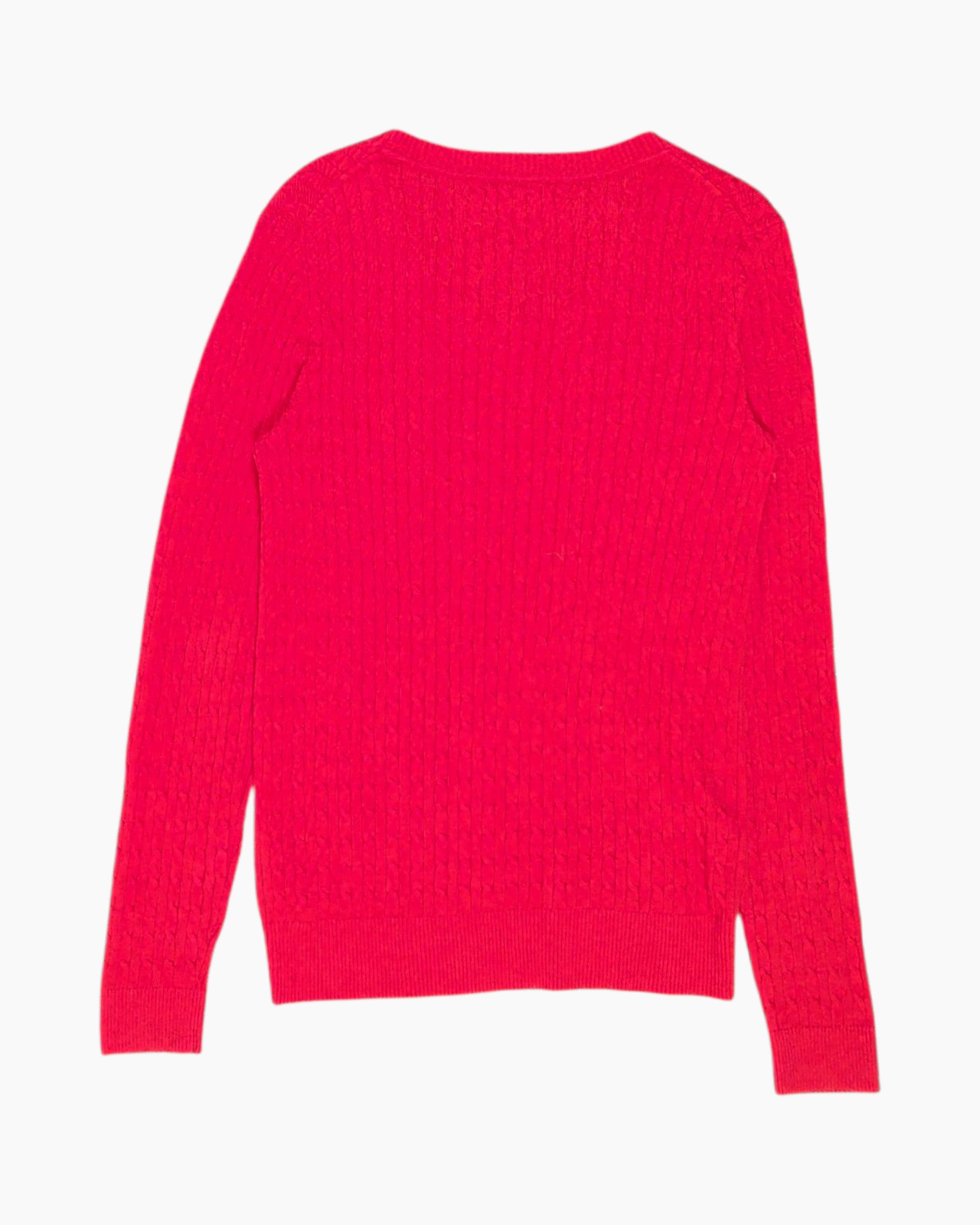 Back Pre-owned Tommy Hilfiger Pullover Sweater – Red Cable Knit