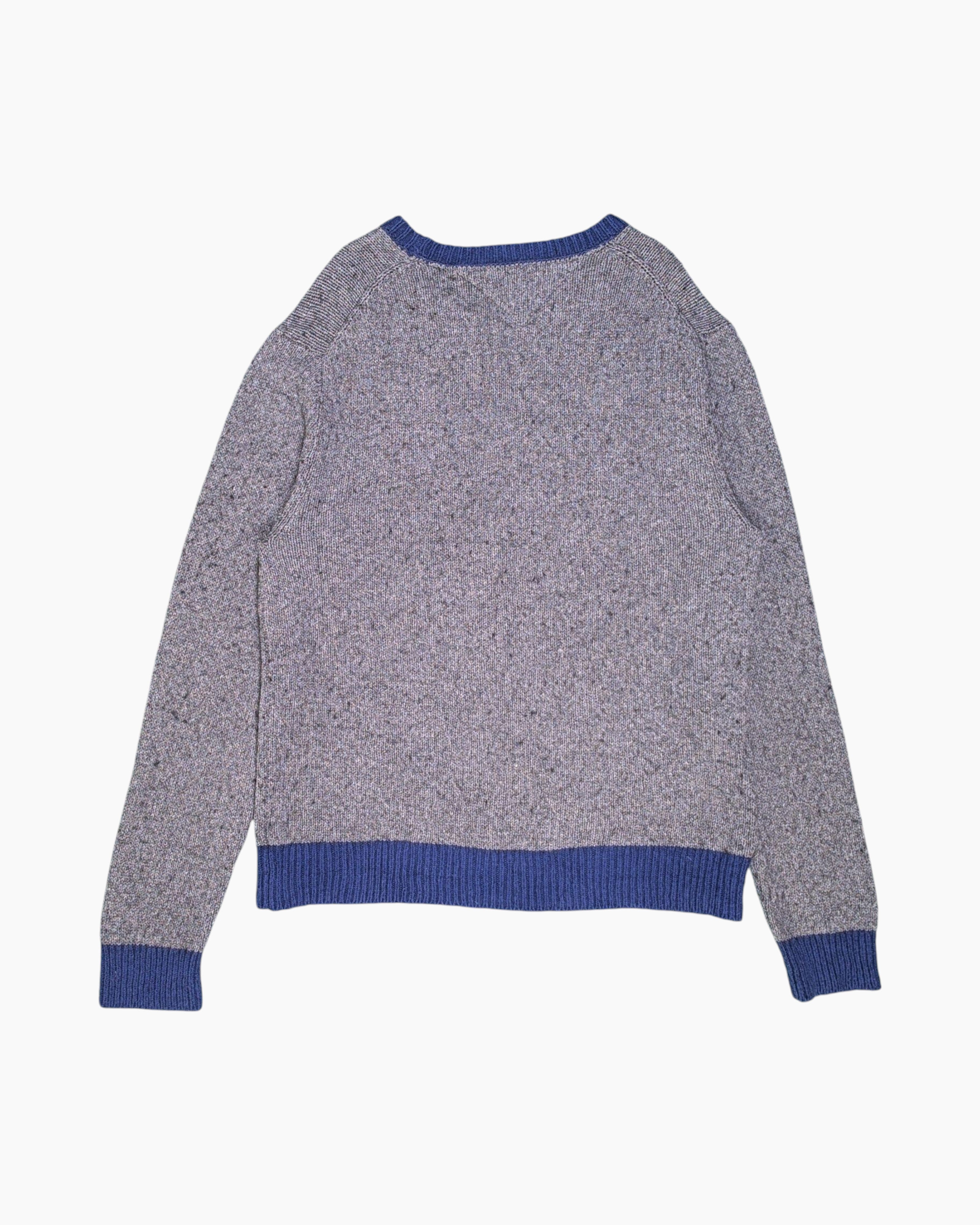 Back Pre-owned Tommy Hilfiger Pullover Sweater – Gray Chest Color-Block