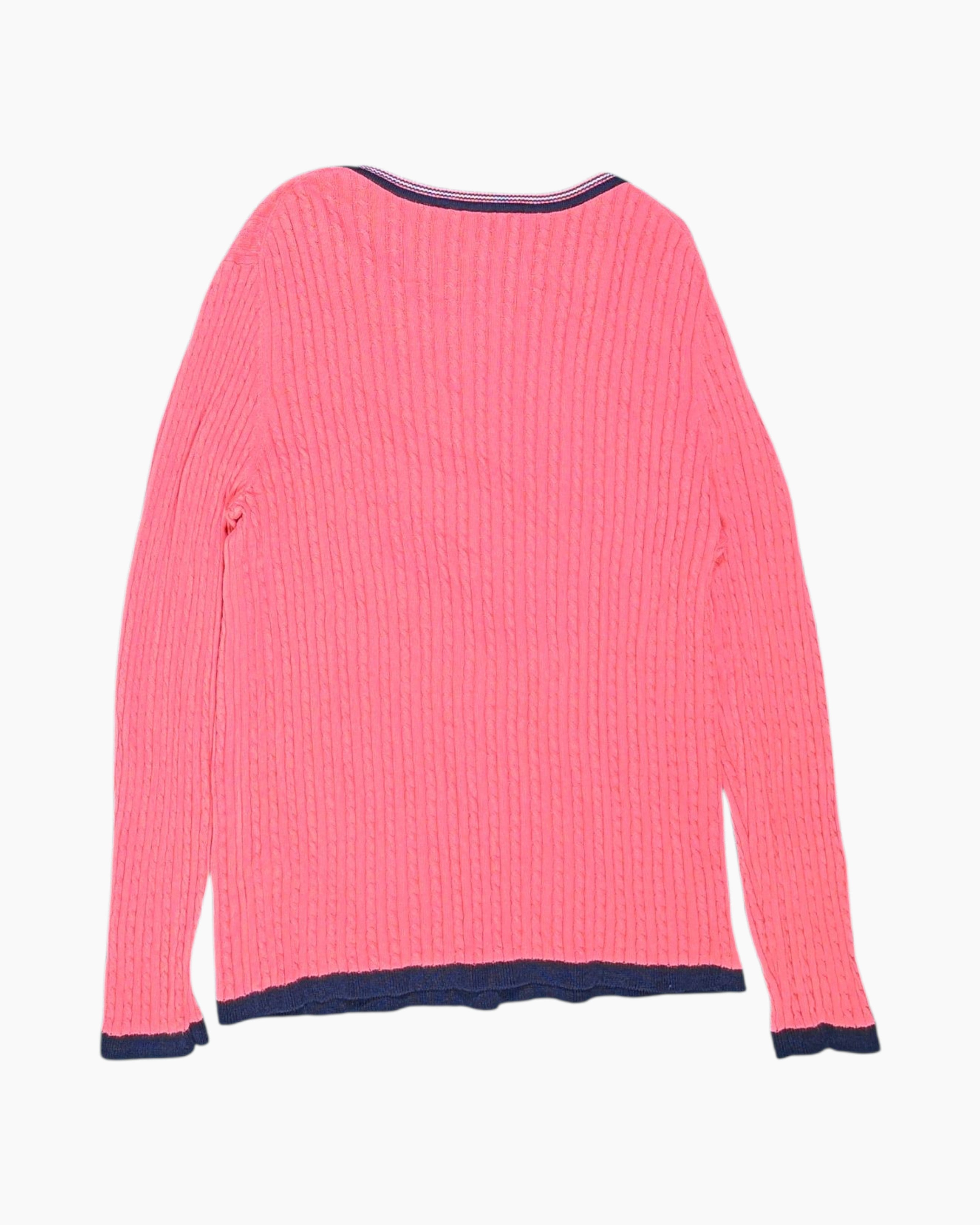 Back Pre-owned TOMMY HILFIGER Pullover Sweater – Pink Scalloped Hem