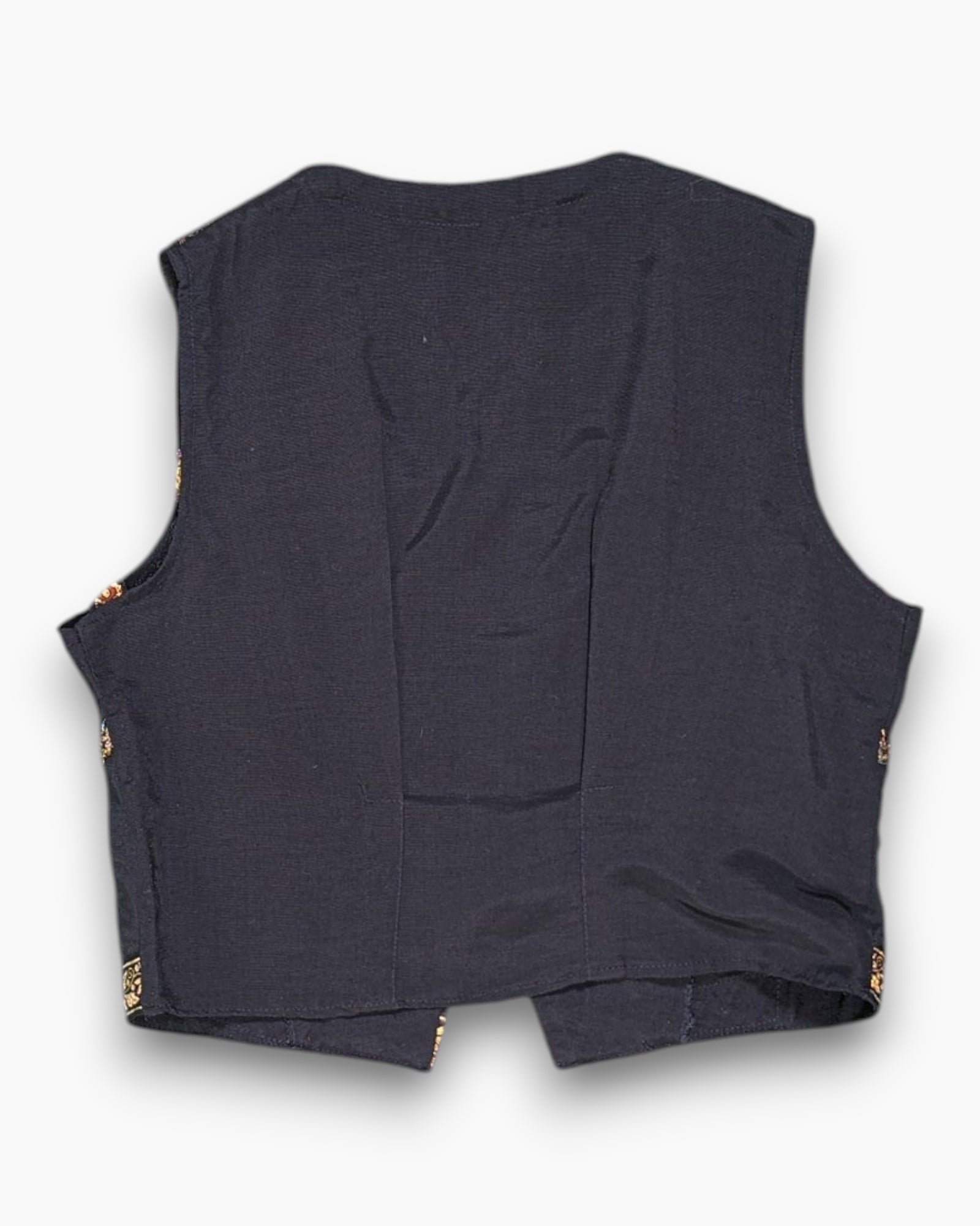 Back Vintage 80s/90s Unique Sleeveless Top – Black Baroque Trim