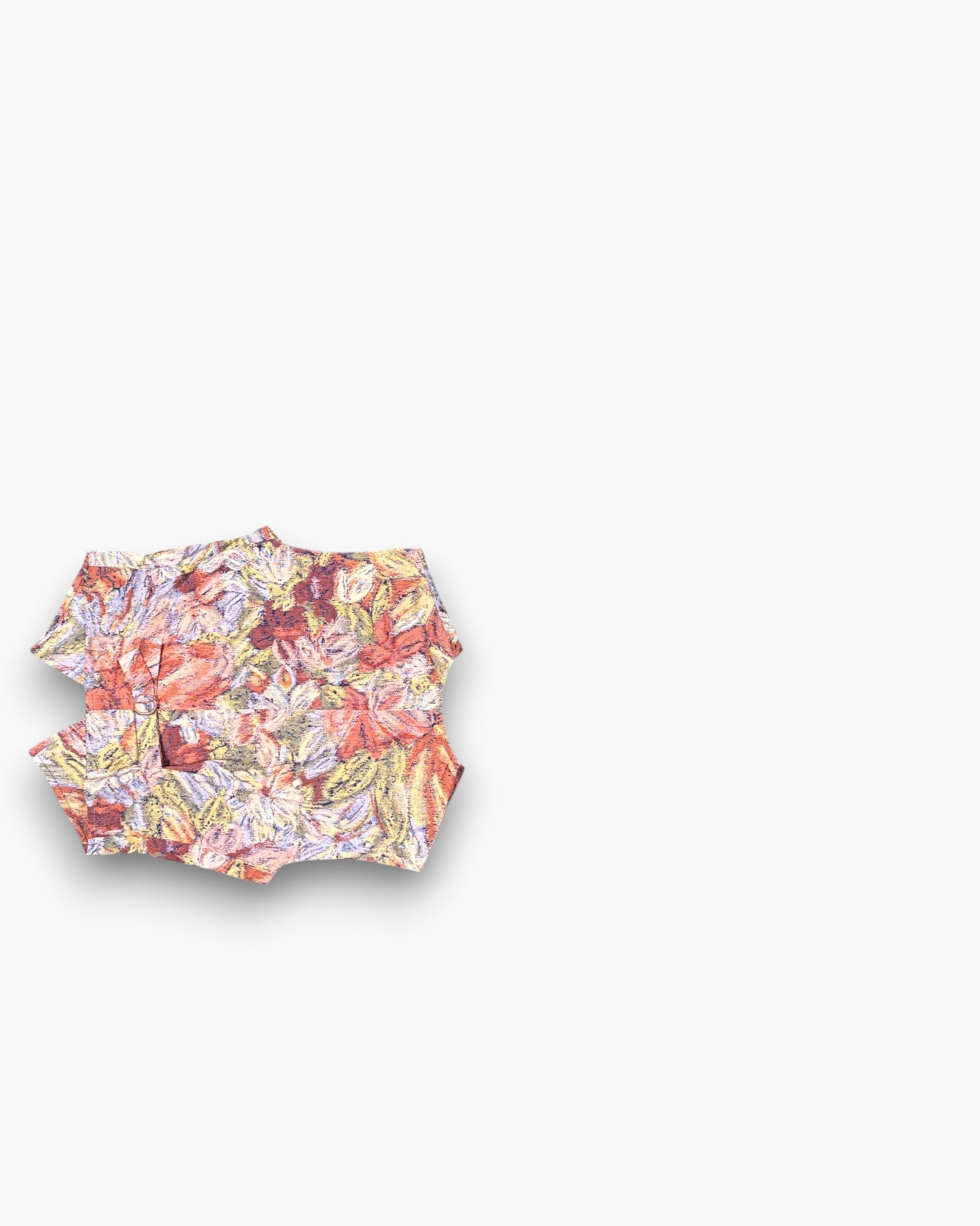 Back Vintage Y2K Unknown Crop Top – Floral Abstract Leaf Print