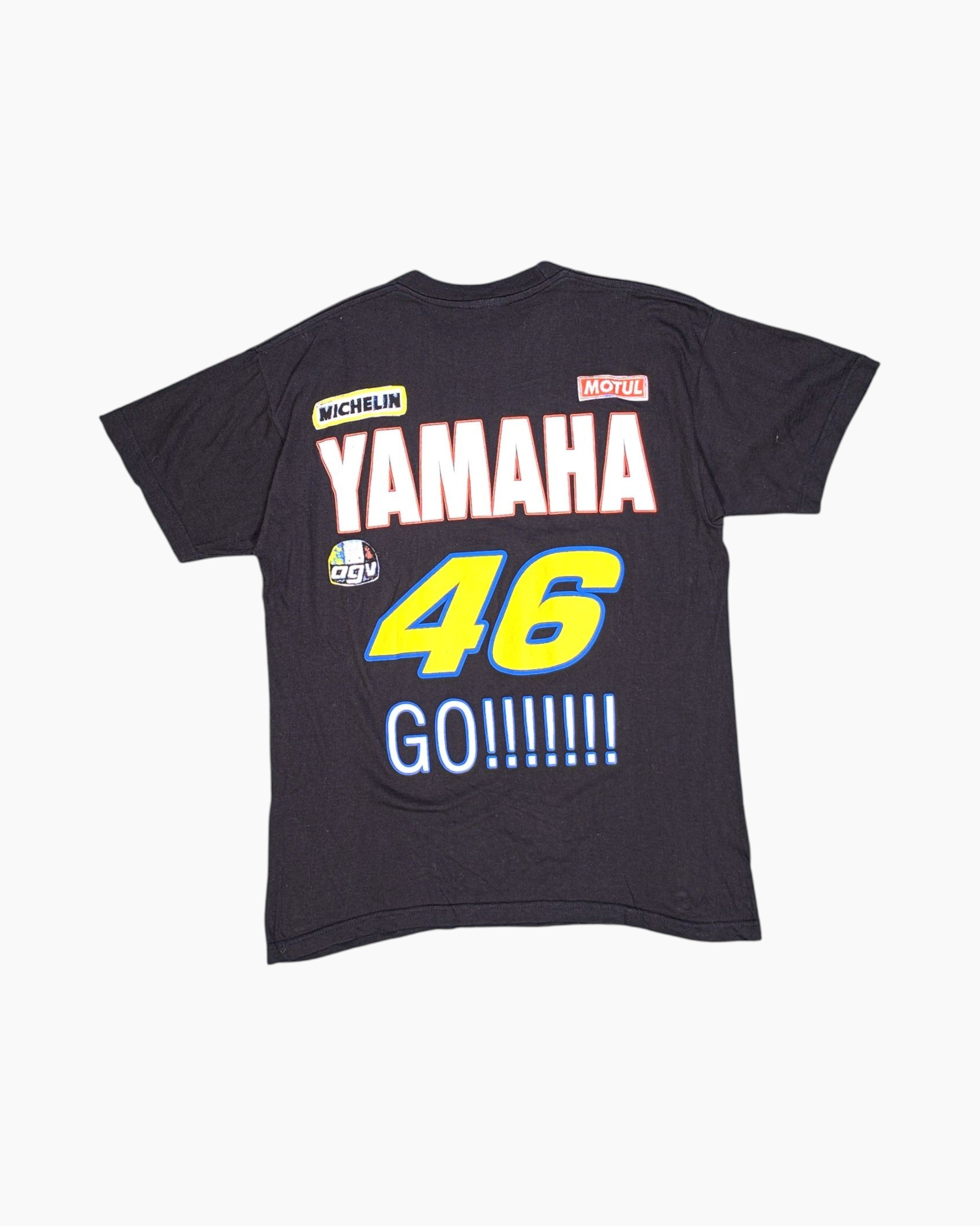 Back Vintage Y2K Unknown Graphic T-Shirt – Black Yamaha Racing Print