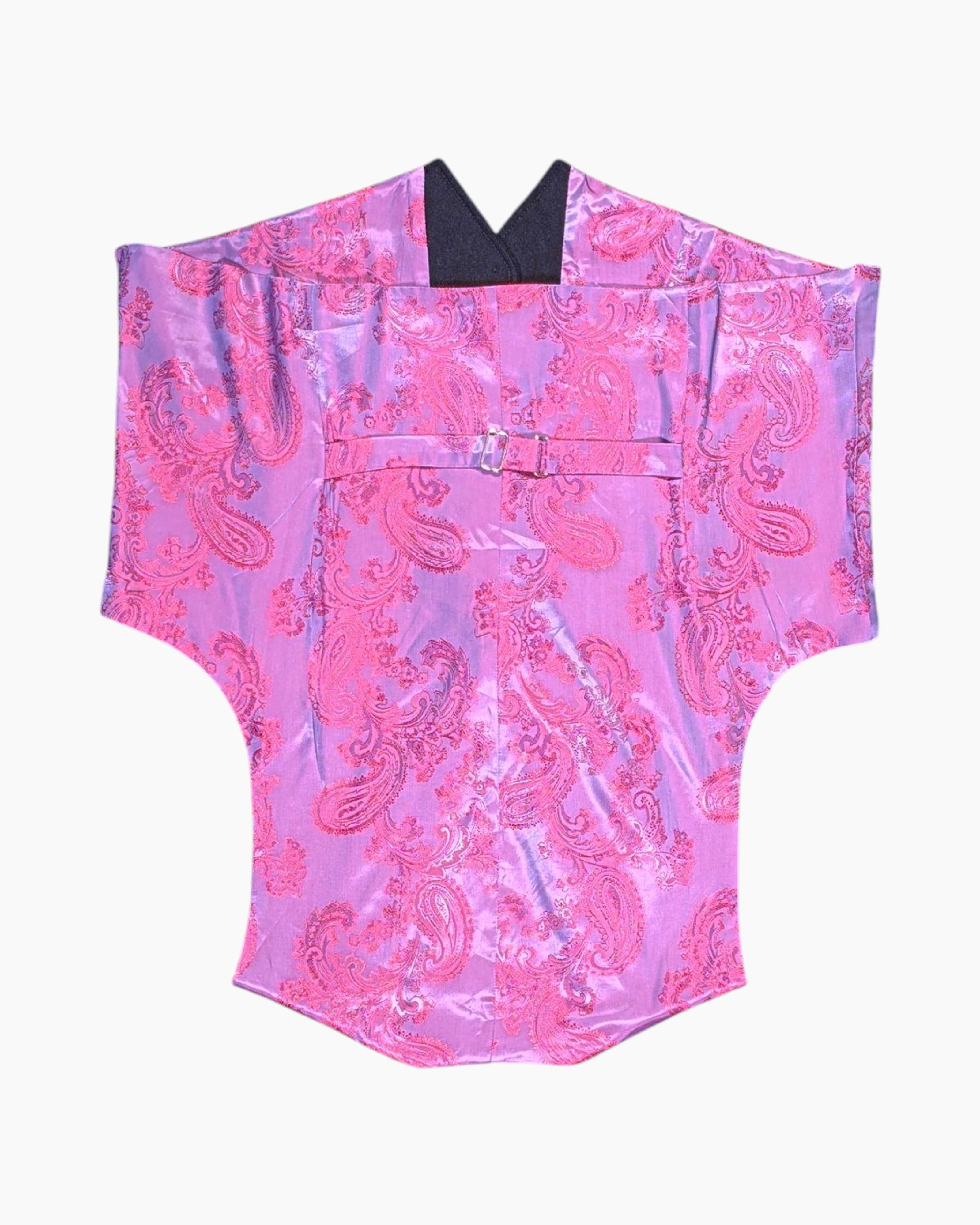 Back Pre-owned Unknown Waistcoat (Vest) – Black Satin Paisley Lining