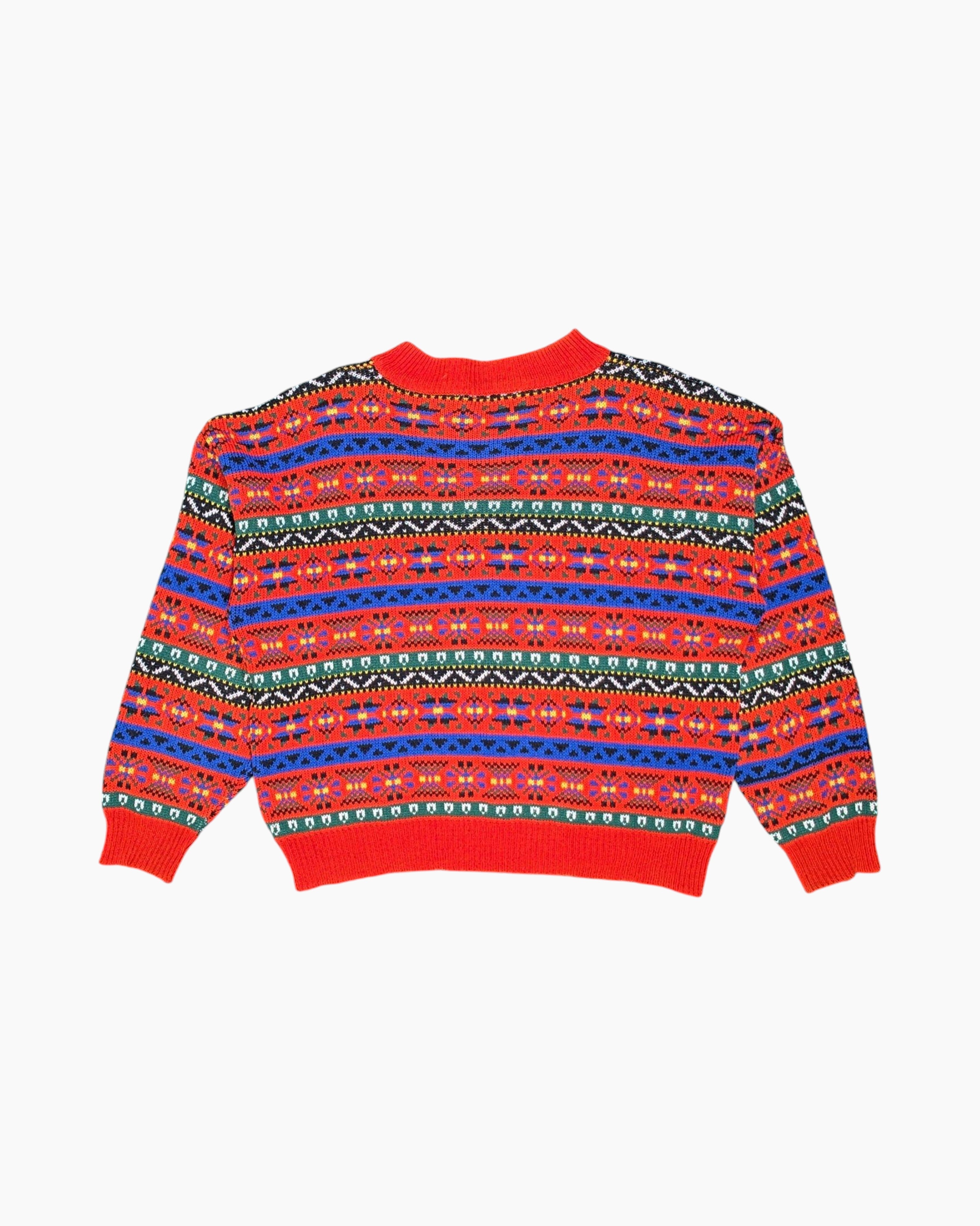 Back Vintage 80s/90s voilà Pullover Sweater – Multicolor Fair Isle