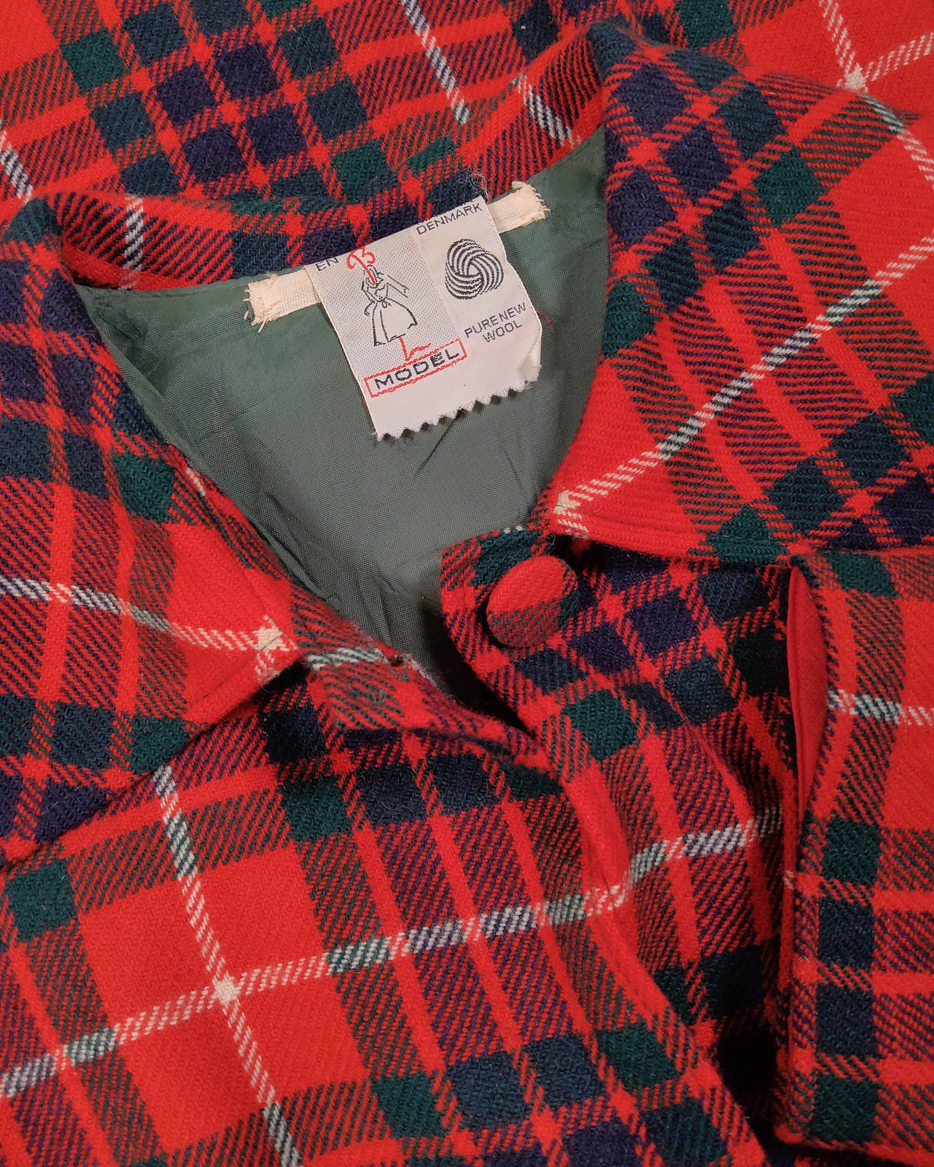 Extra-1 Vintage 60s MODEL Peacoat – Checkered Pure New Wool