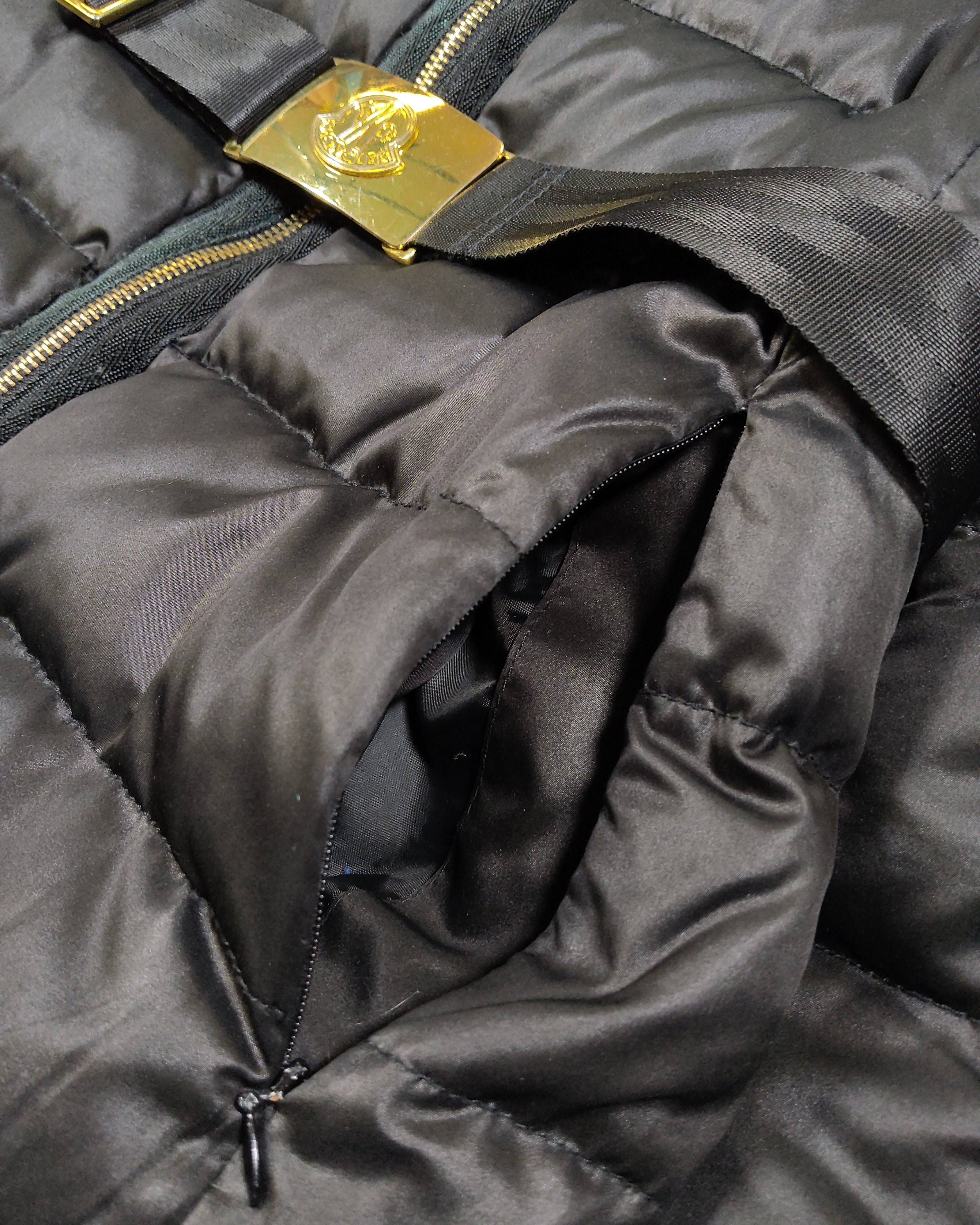 Extra-1 Vintage 2000s MONCLER Puffer Jacket – Black Quilted Belted