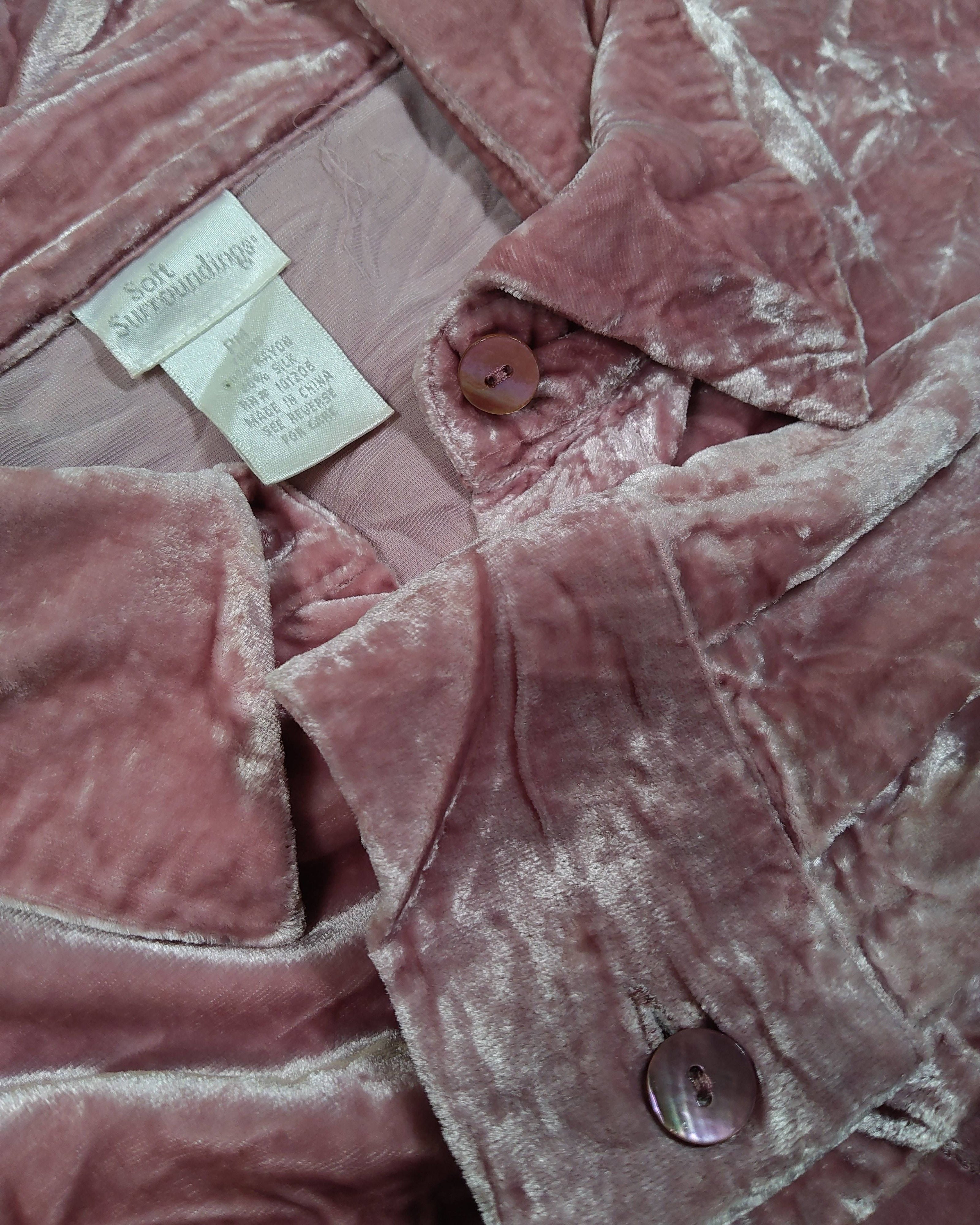 Extra-1 Pre-owned Soft Surroundings Button-Down Shirt – Pink Lined