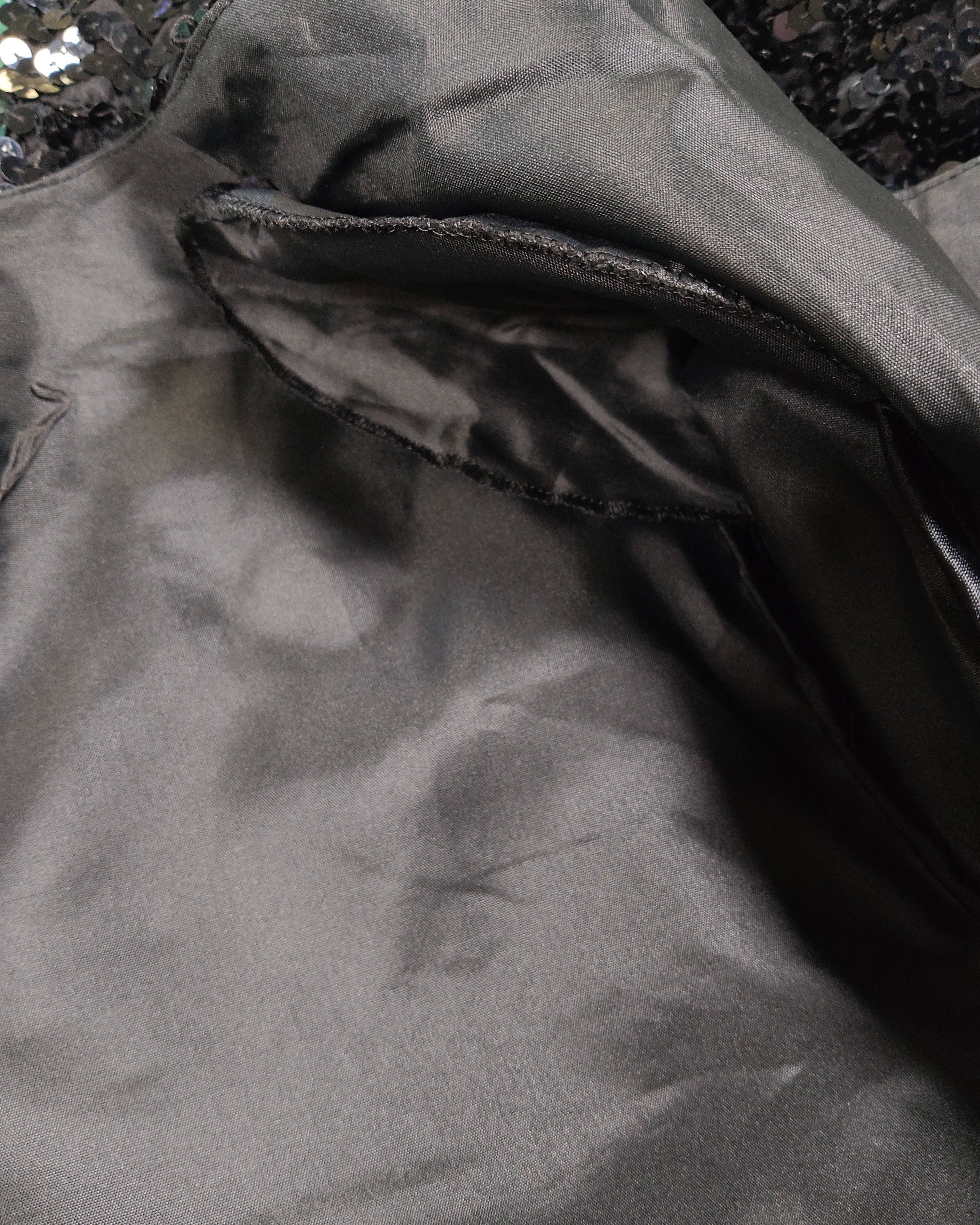 Extra-2 Vintage 80s/90s Gina Bacconi Sequin Jacket – Black Chevron Sequin