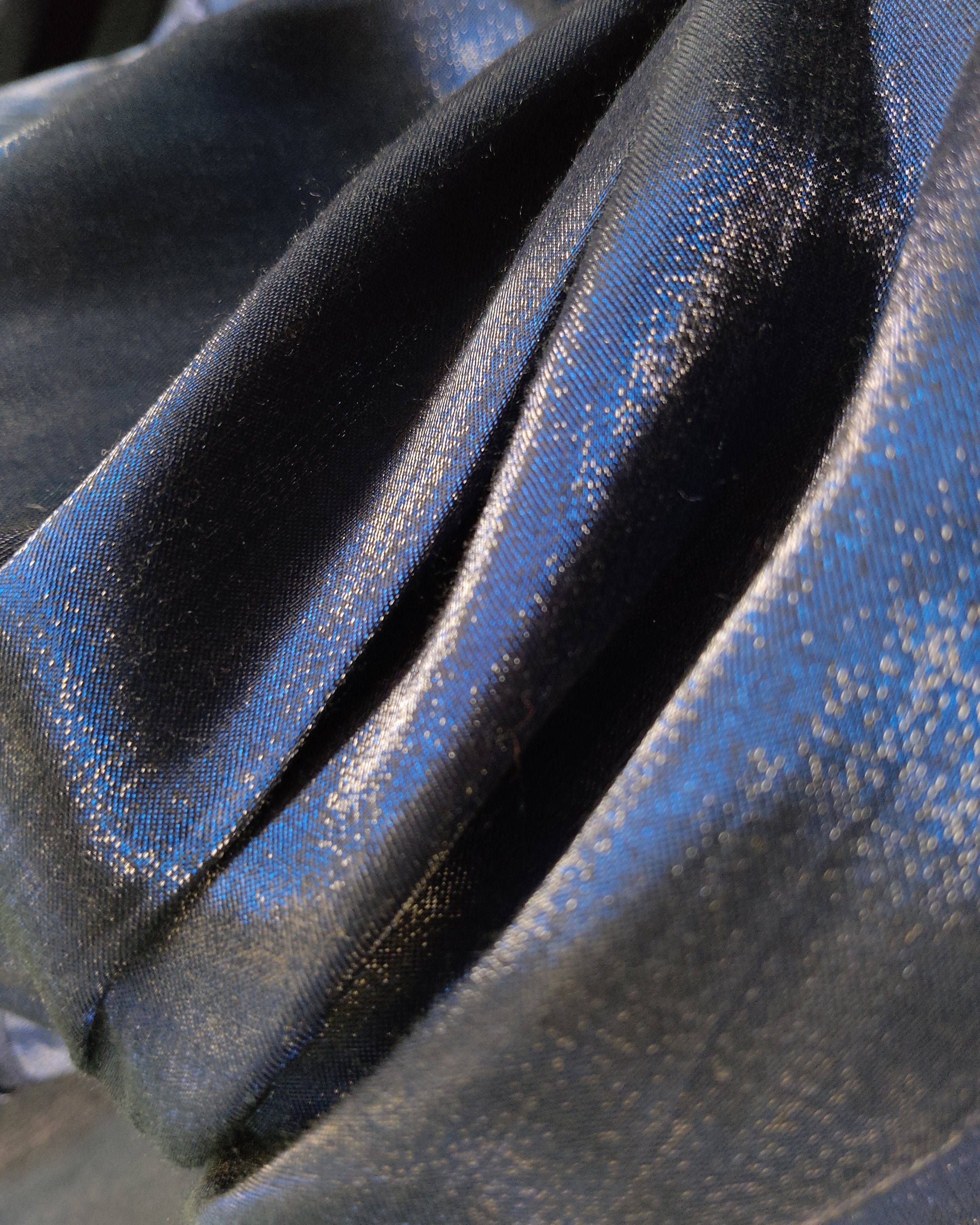 Extra-2 Vintage 80s/90s Sandro Pozzi Button-Down Shirt – Navy Satin Sheen