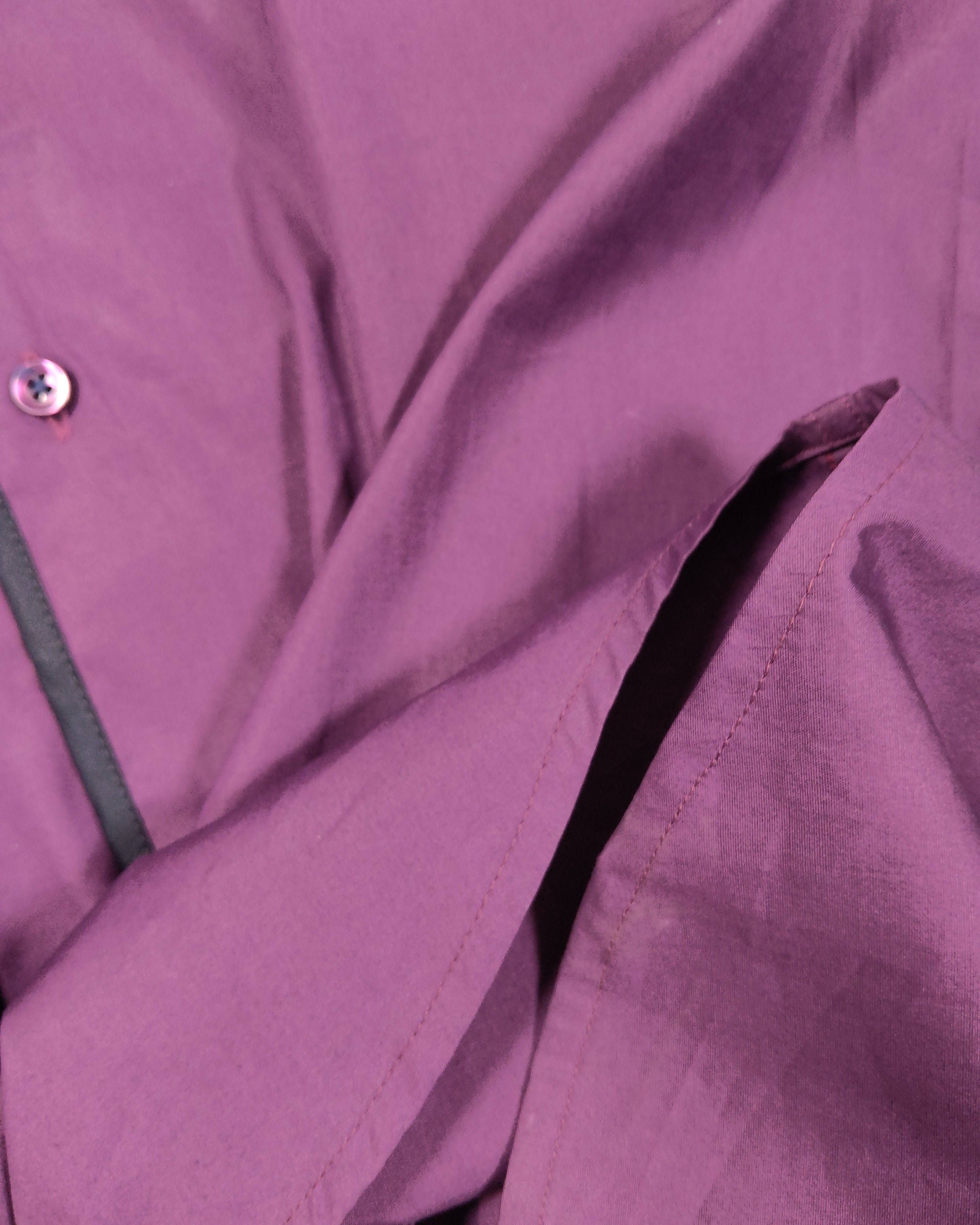 Extra-3 Pre-owned STANLEY & MORGAN Button-Down Shirt – Purple Contrast Trim