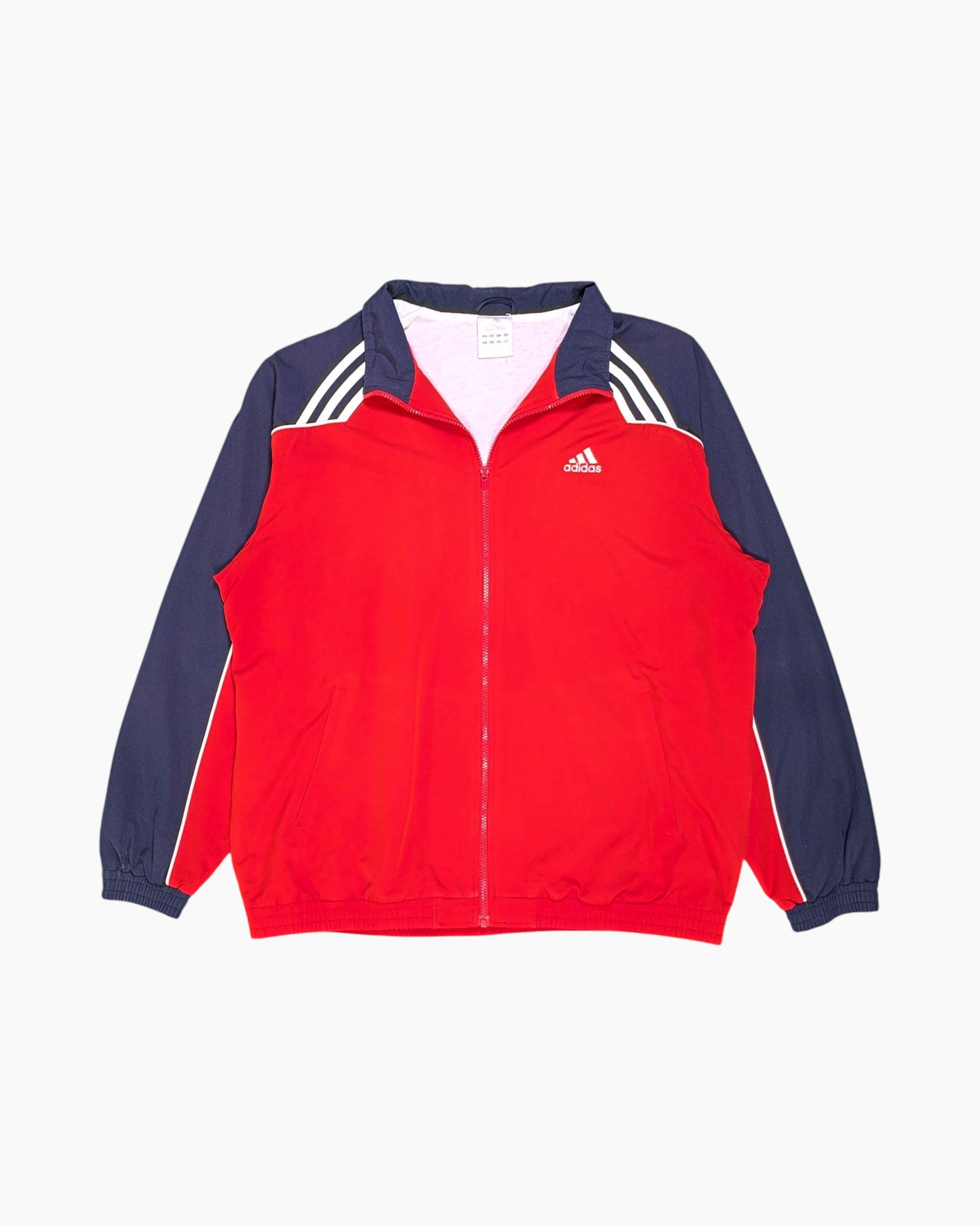 Front Vintage 2000s adidas Track Jacket – Red Contrast Raglan