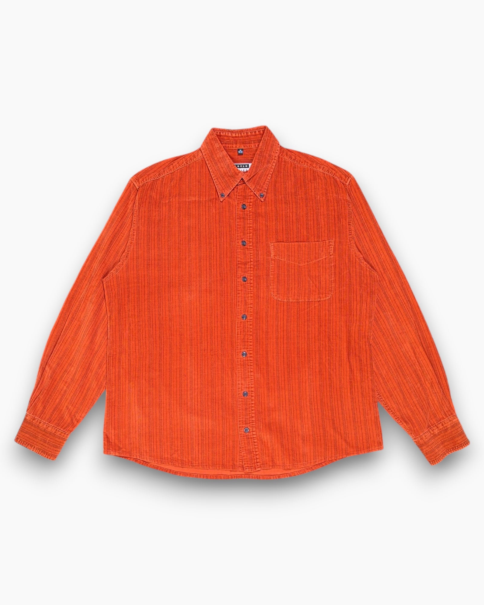 Front Vintage 90s Angelo Litrico Button-Down Shirt – Orange Rust Micro-Texture