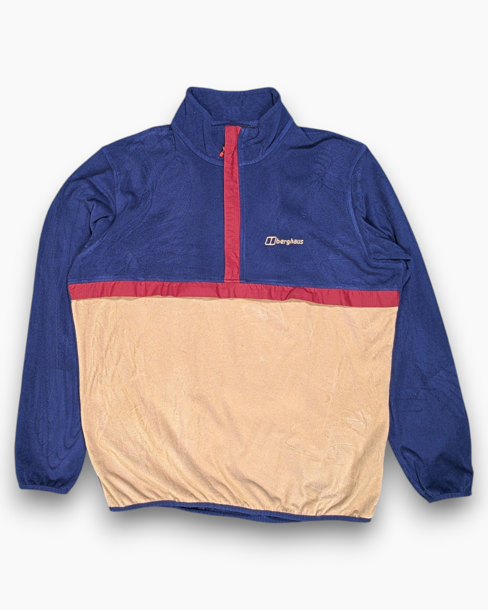 中古 Berghaus プルオーバーフリース UK XL ネイビー アウトドア
