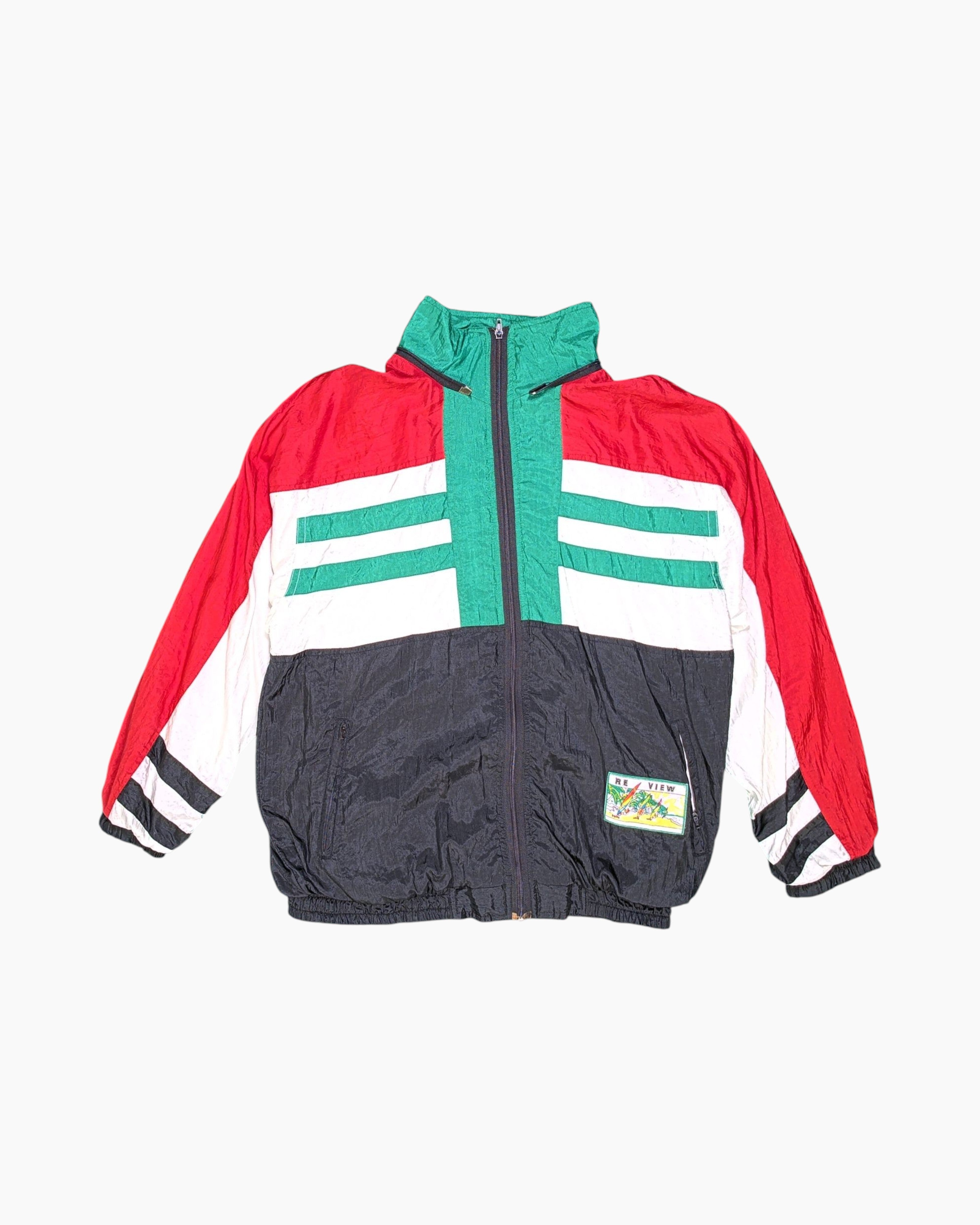 Front Vintage 80s/90s Bruno Maurizio Windbreaker Jacket – Multicolor Geometric