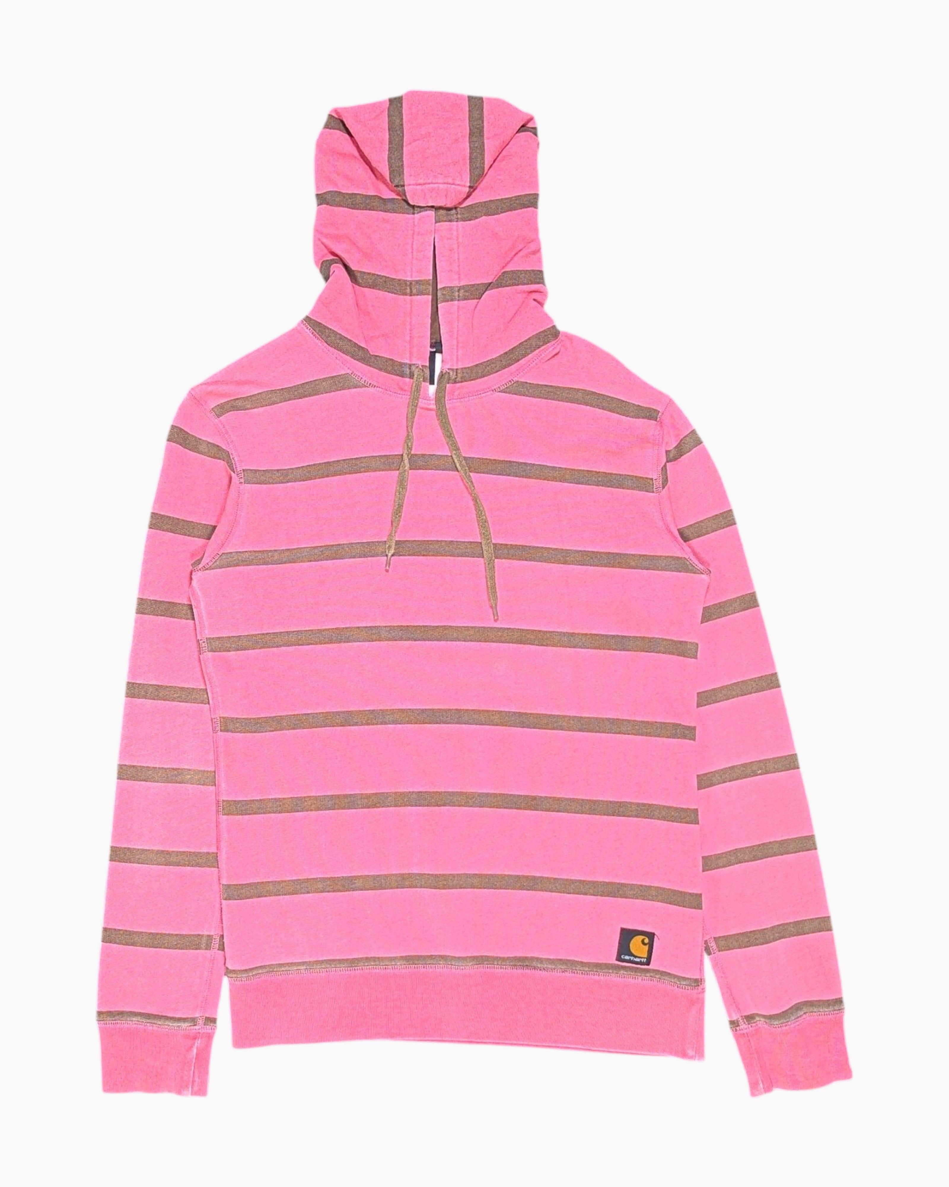 Front Vintage 2000s Carhartt Hoodie – Pink Striped Quarter-Zip