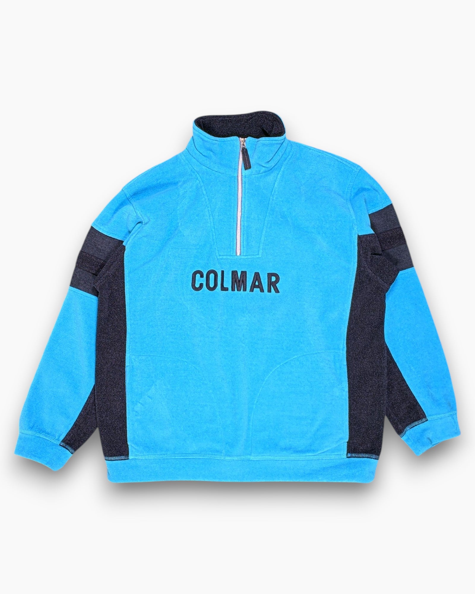 Front Vintage 90s COLMAR Pullover Sweater – Blue Colorblock Half-Zip