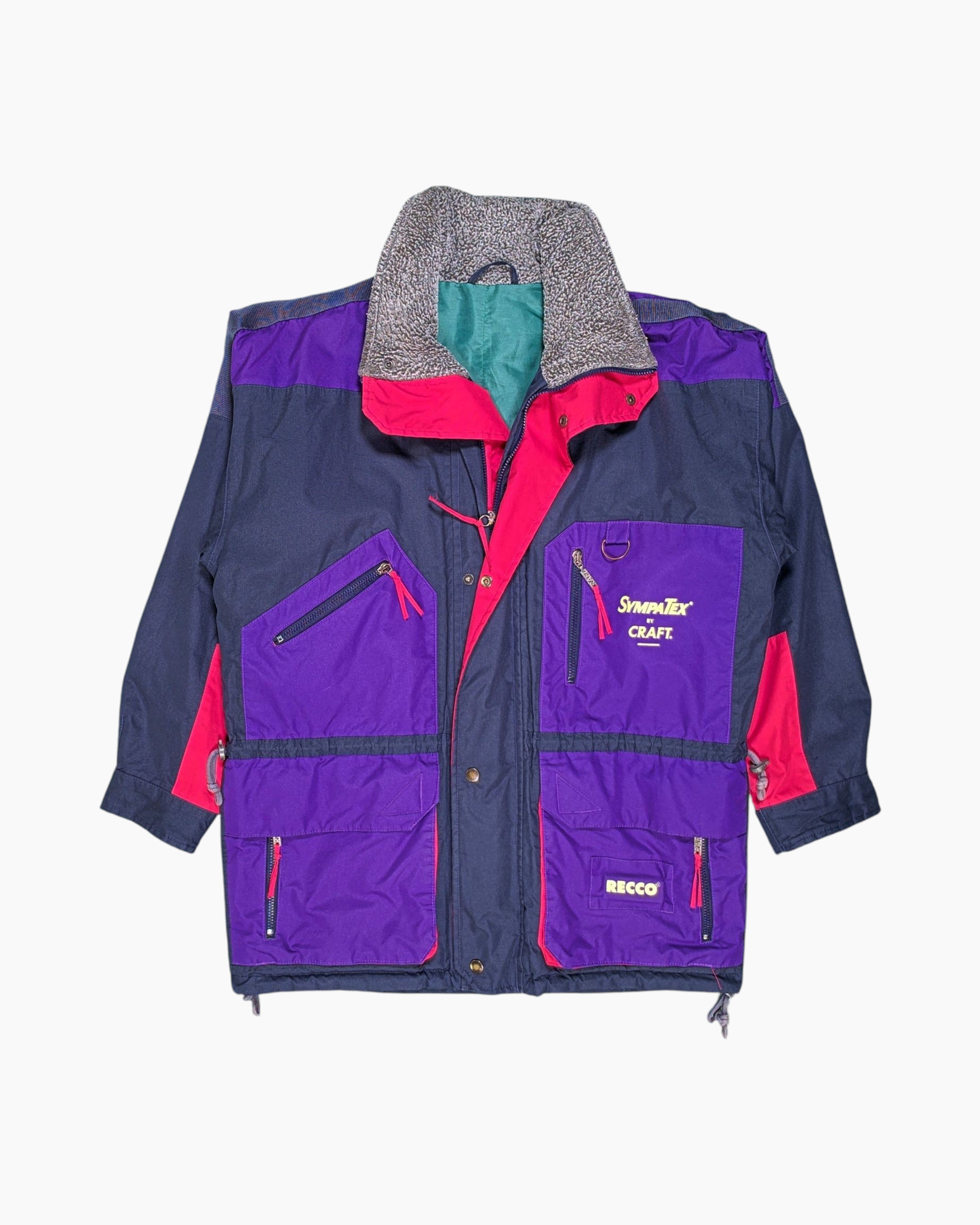 Vintage Craft Ski Jacket US L Relaxed Retro Purple Colorblock