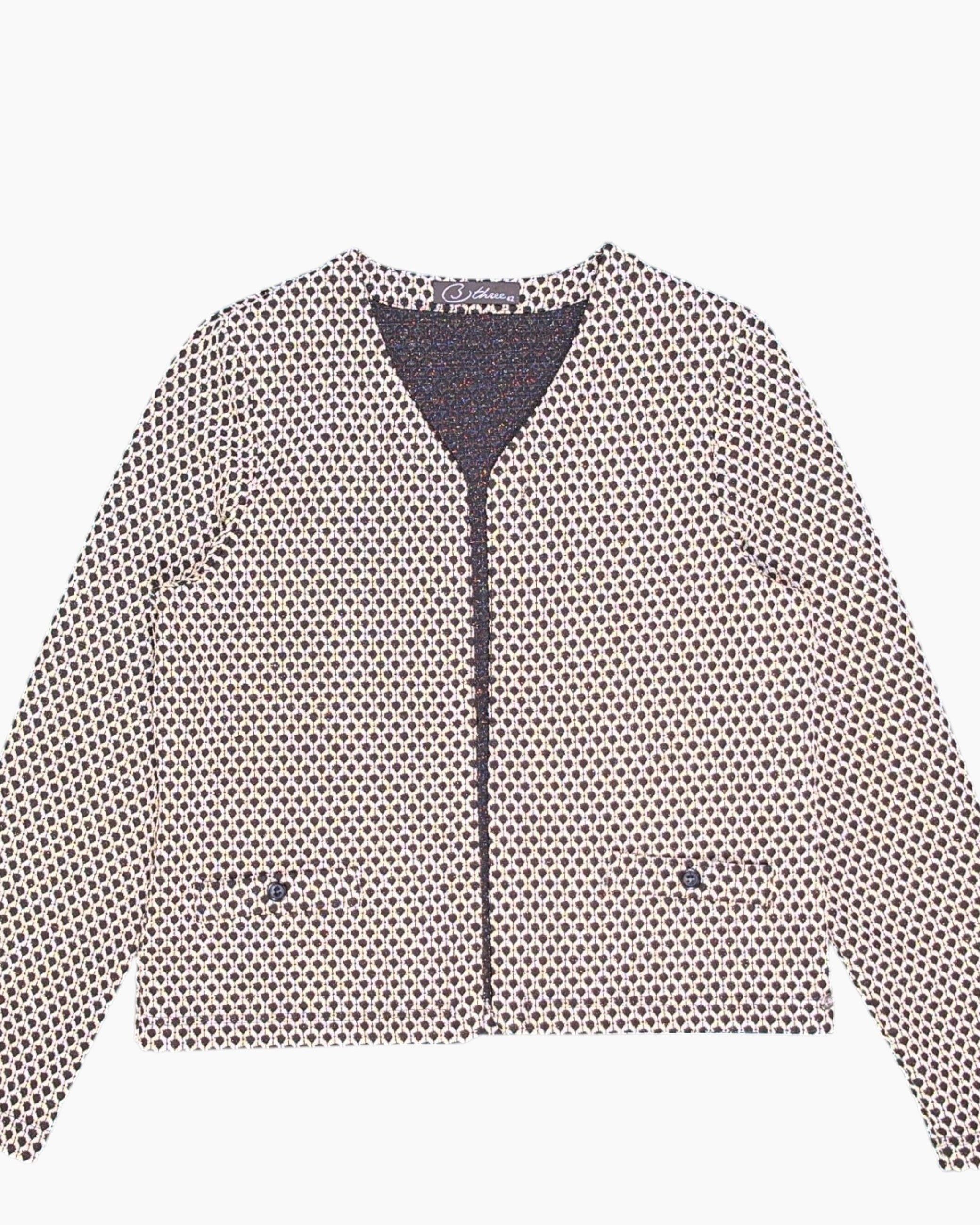 Front-detail-1 Pre-owned 3three Cardigan – Multicolor Metallic Fleck (Size 42)