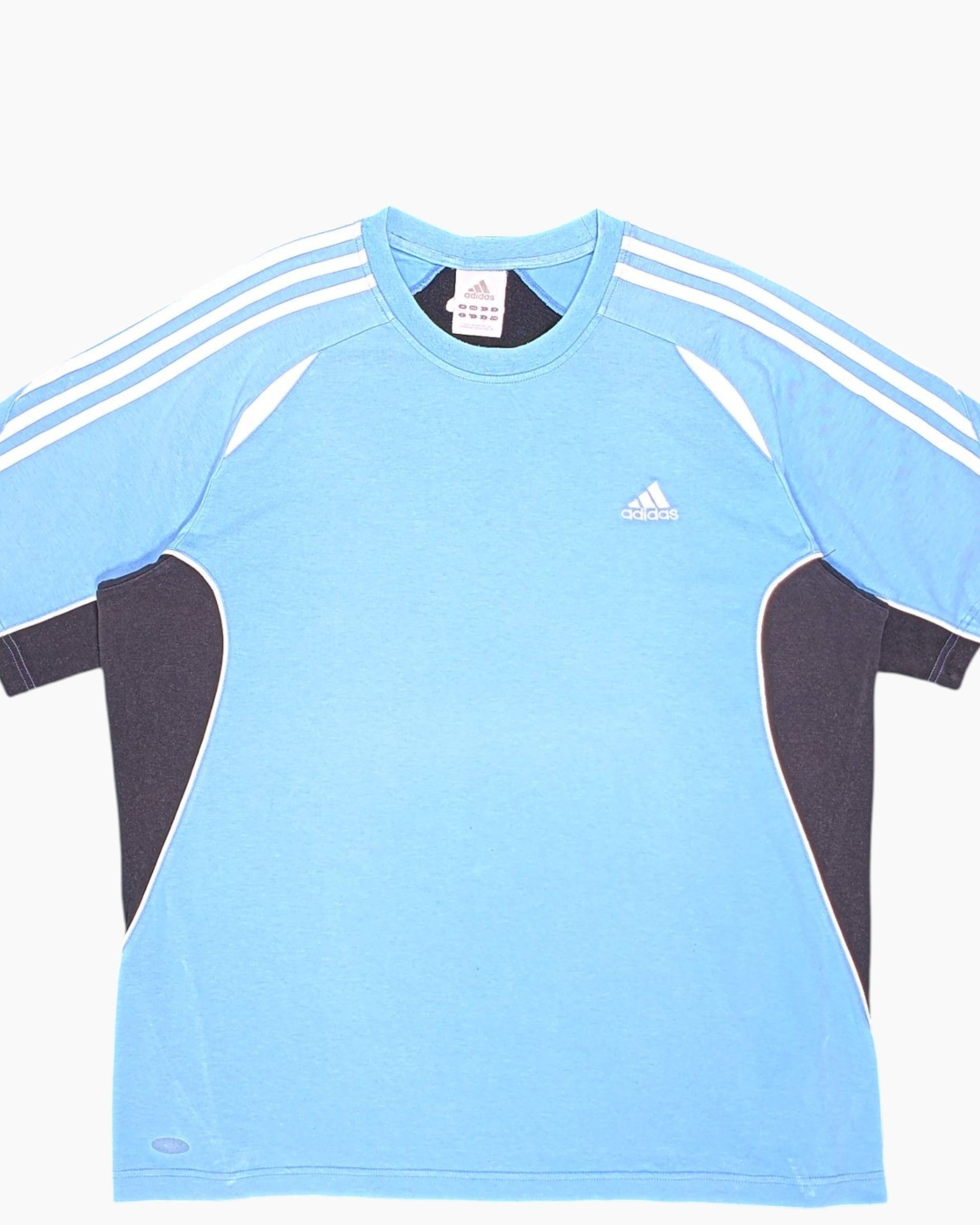 Front-detail-1 Vintage 2000s adidas Graphic/Logo Athletic T-Shirt – Blue Contrast Panels