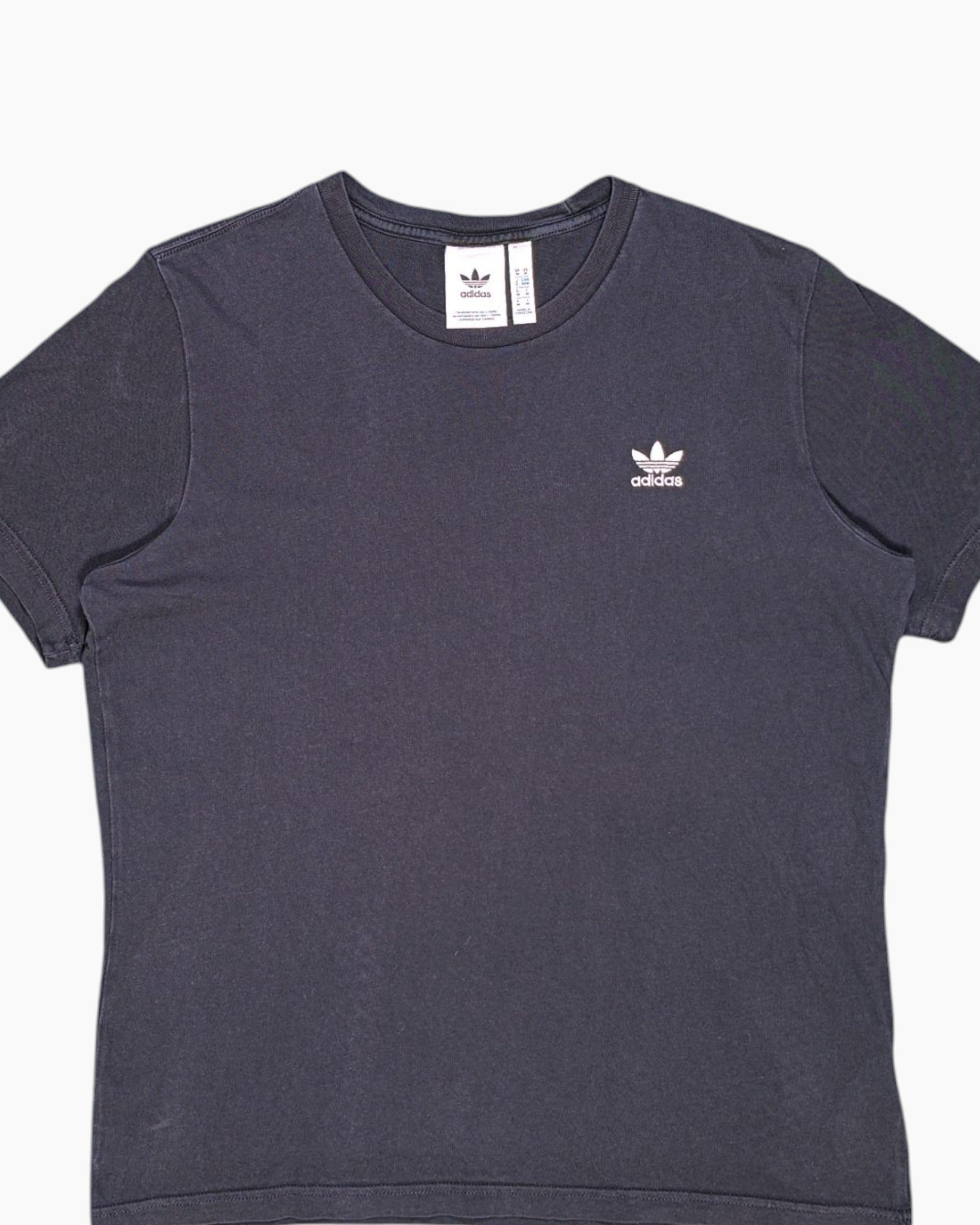 Front-detail-1 Pre-owned adidas Graphic T-Shirt – Black Trefoil Print