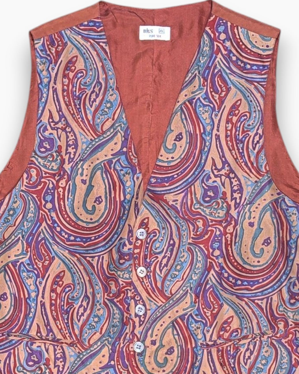 Front-detail-1 Pre-owned B/s Sleeveless Blouse – Multicolor Paisley