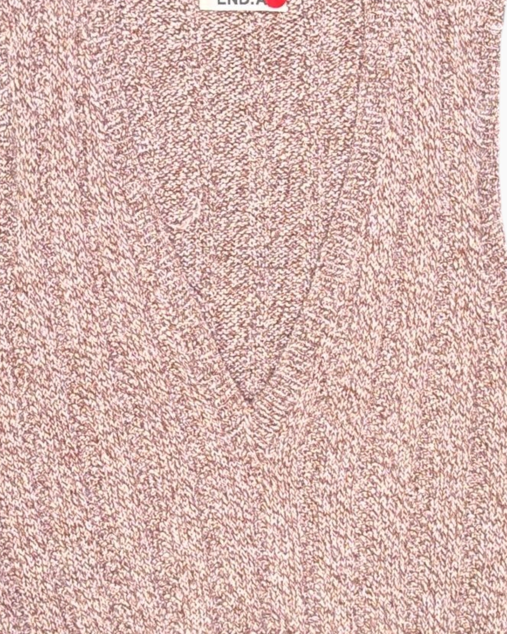 Front-detail-1 Pre-owned END.A Pullover Sweater – Beige Sleeveless V-neck