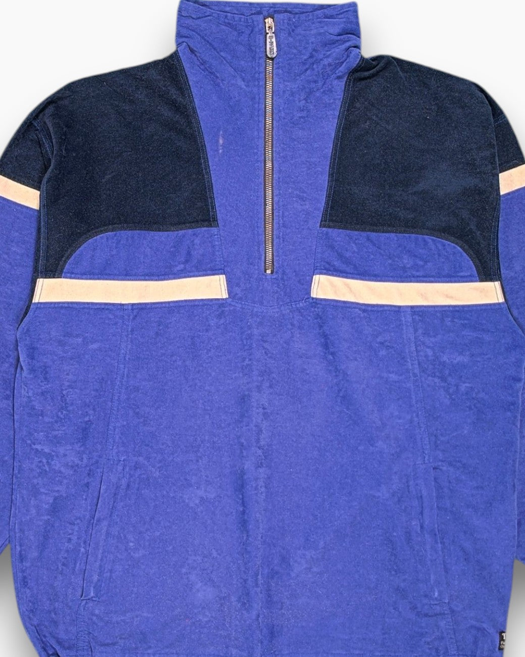 Front-detail-1 Vintage 80s/90s Greenstone Park Pullover Jacket – Blue Contrast Paneling