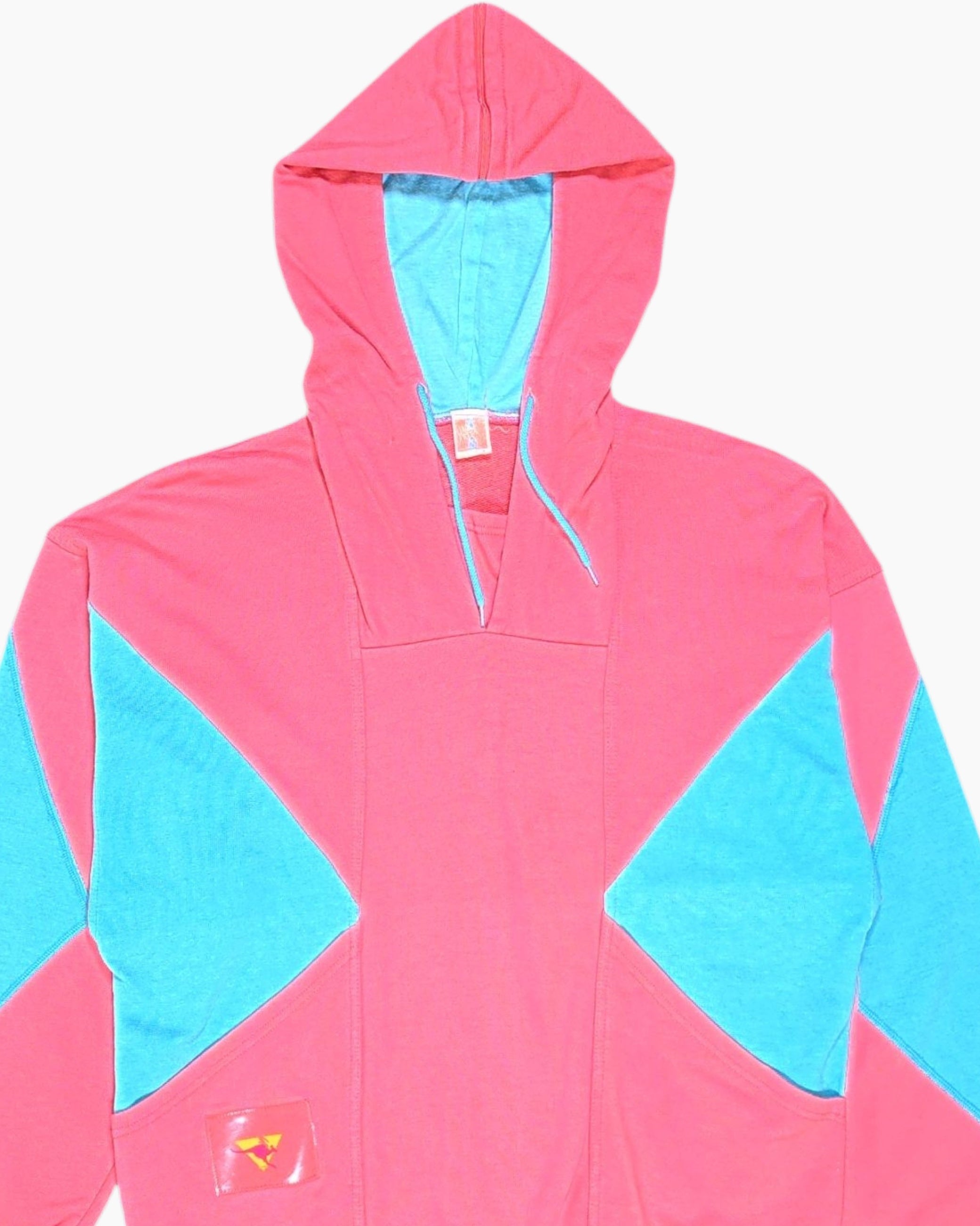 Vintage Hanse Hooded Sweatshirt S Streetwear – Pink Color-block