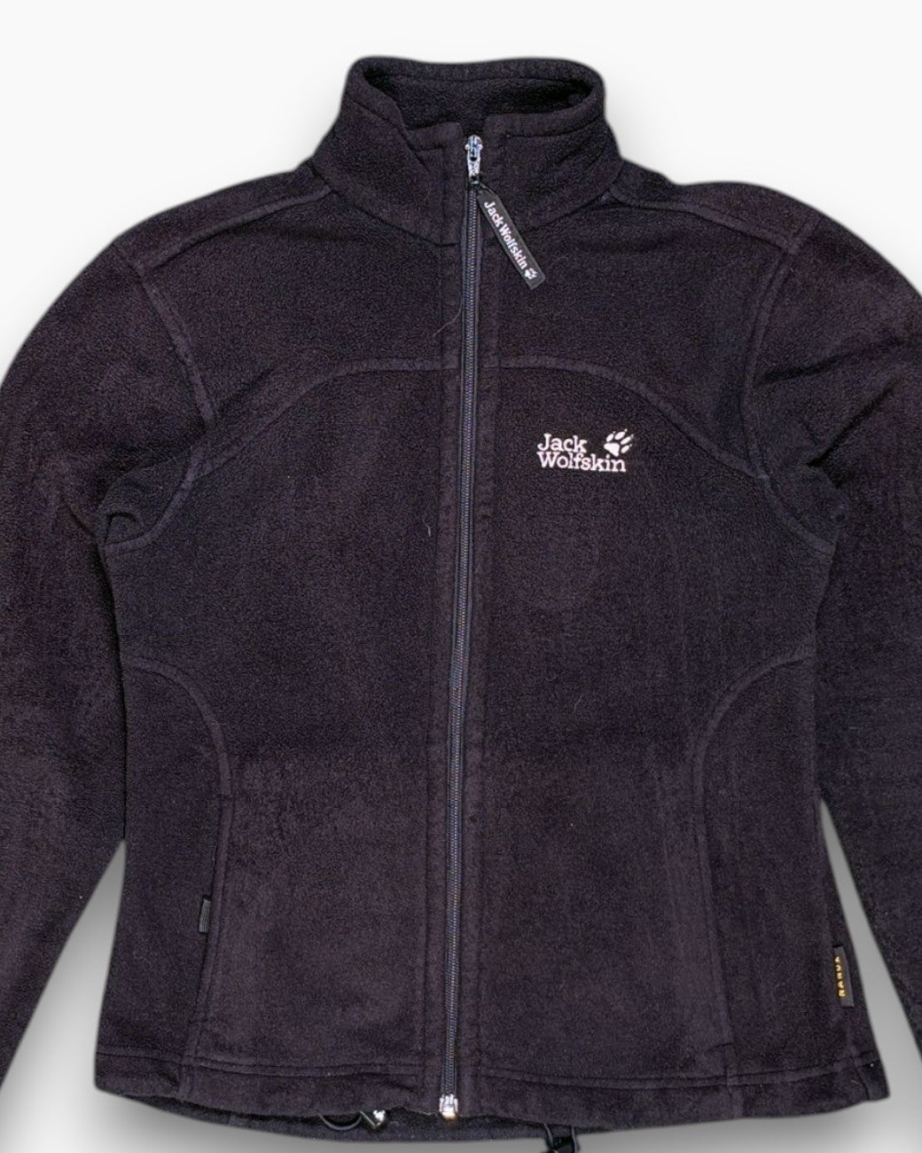 Front-detail-1 Pre-owned Jack Wolfskin Fleece Jacket – Black Full-Zip