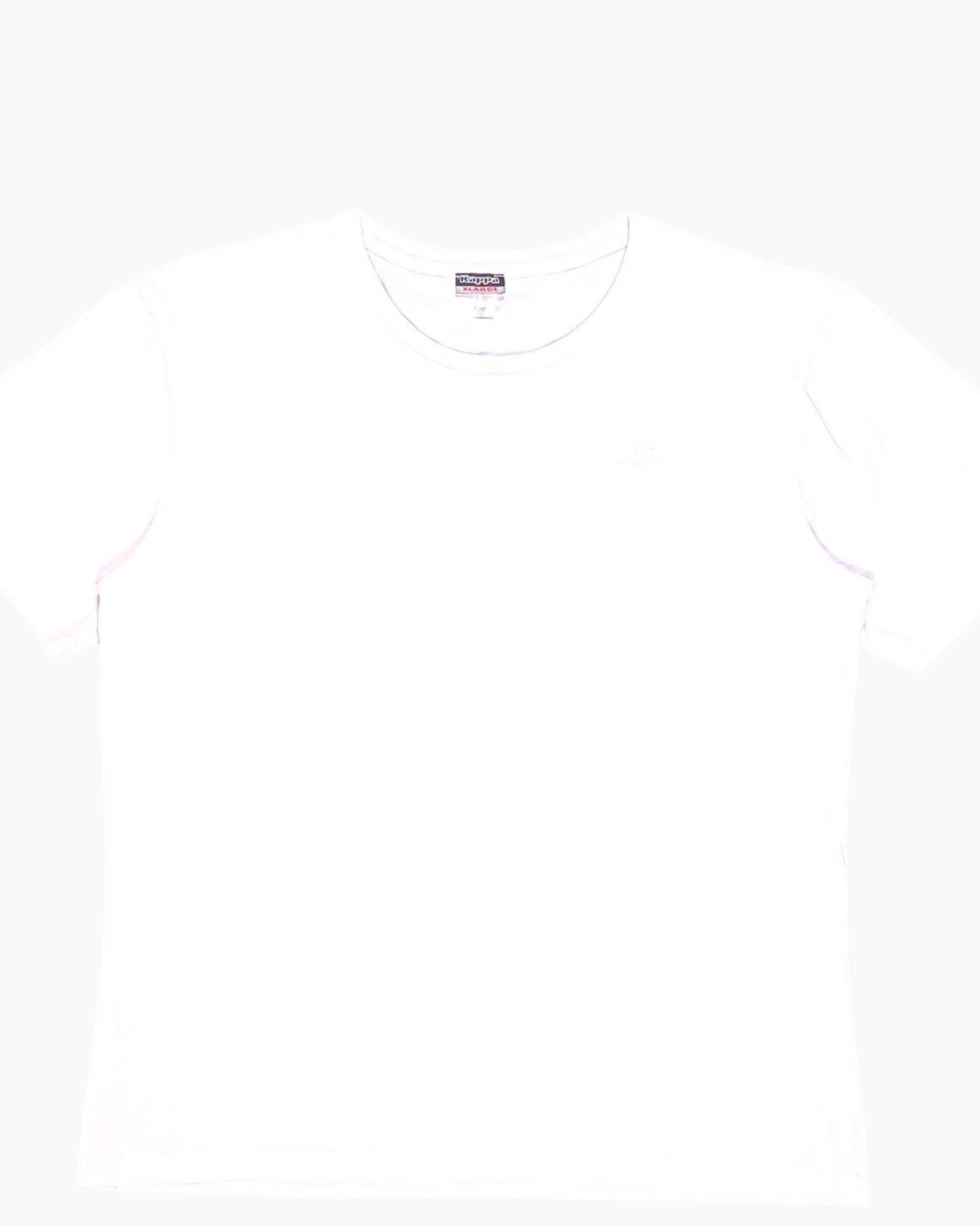 Front-detail-1 Pre-owned Kappa T-Shirt – White Crew Neck (XL)