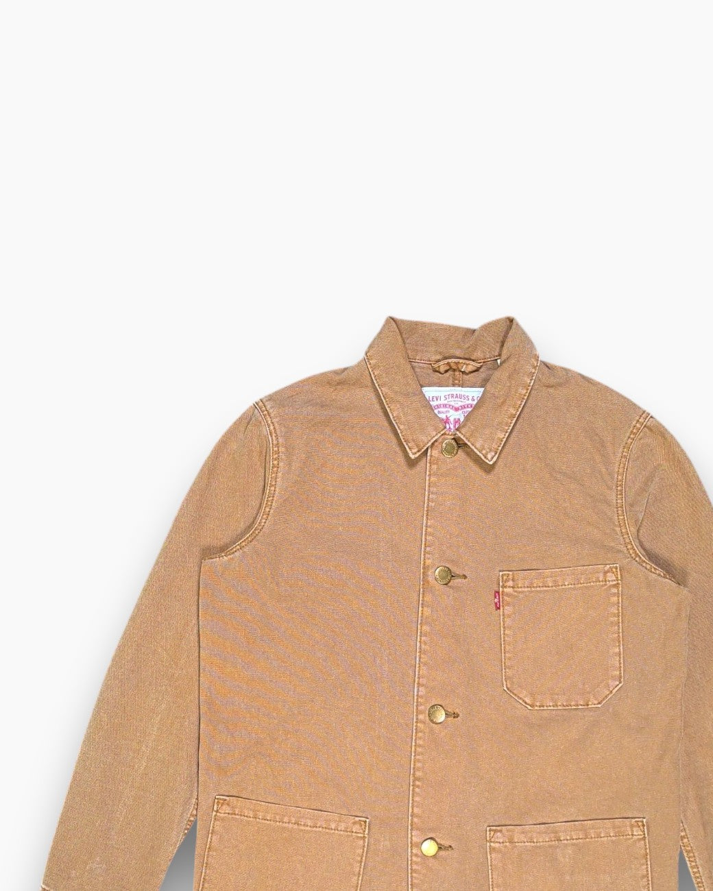Front-detail-1 Pre-owned Levi Strauss & Co. Chore Jacket – Brown Workwear