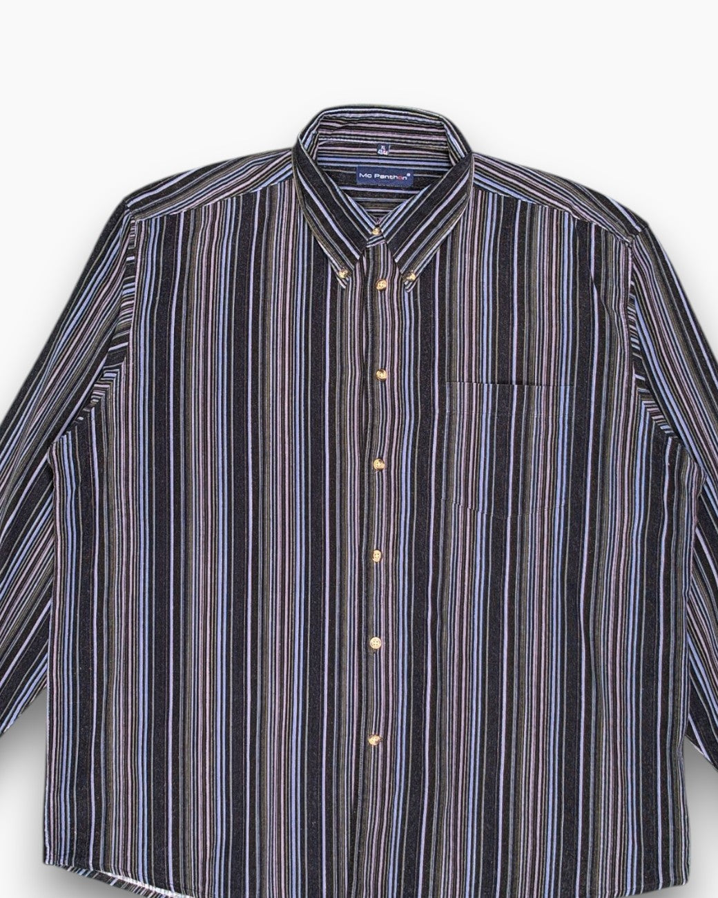 Vintage Mc Panthon Button-Down Shirt XL 43/44 Striped 90s 2000s