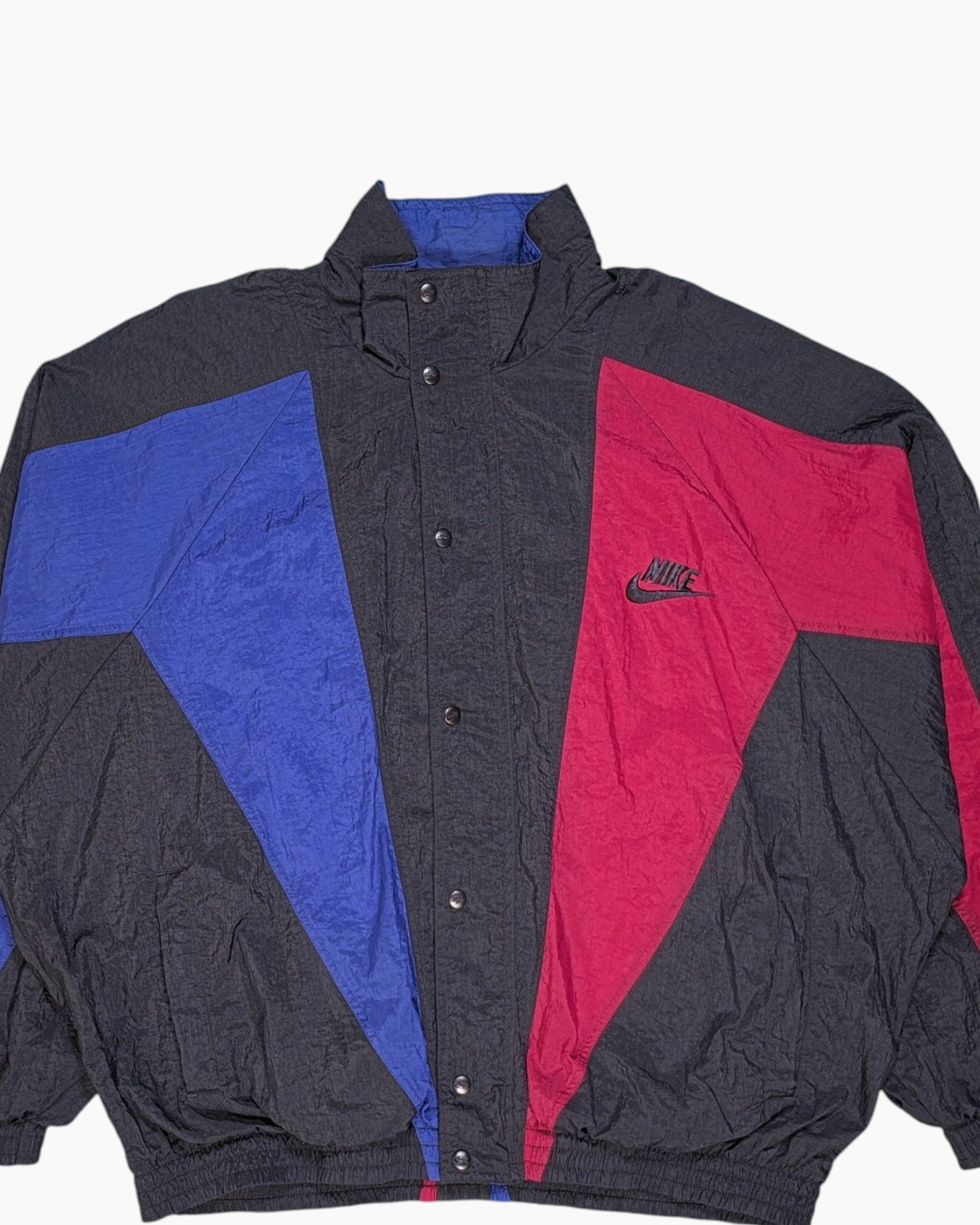 Front-detail-1 90s NIKE Windbreaker Jacket – Multicolor Colorblock (Vintage, XL)