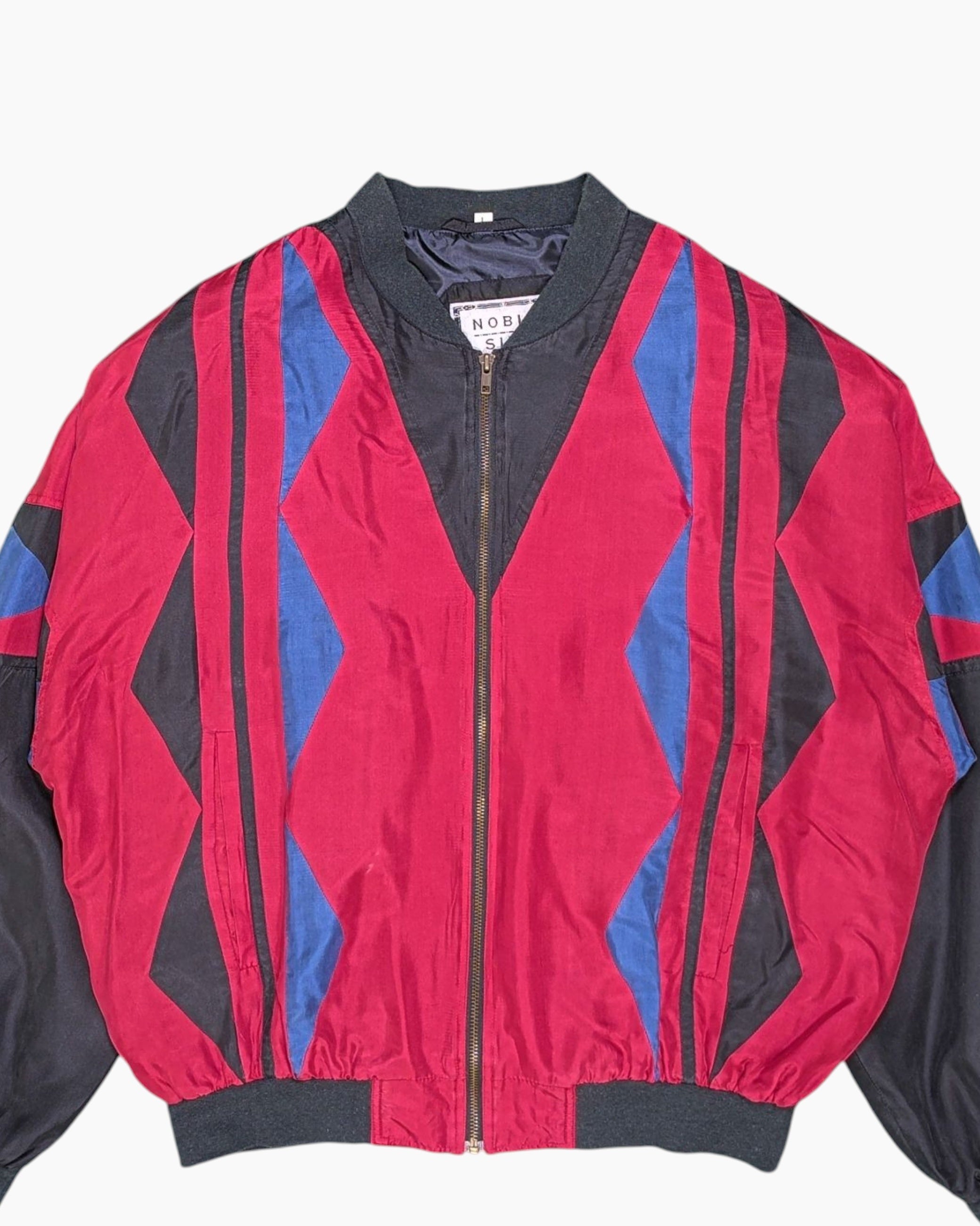 80-90s Vintage　Silk Bomber Jacket MA-1 Vintage Noble Silk Bomber Jacket L Oversized Streetwear | ThriftTale